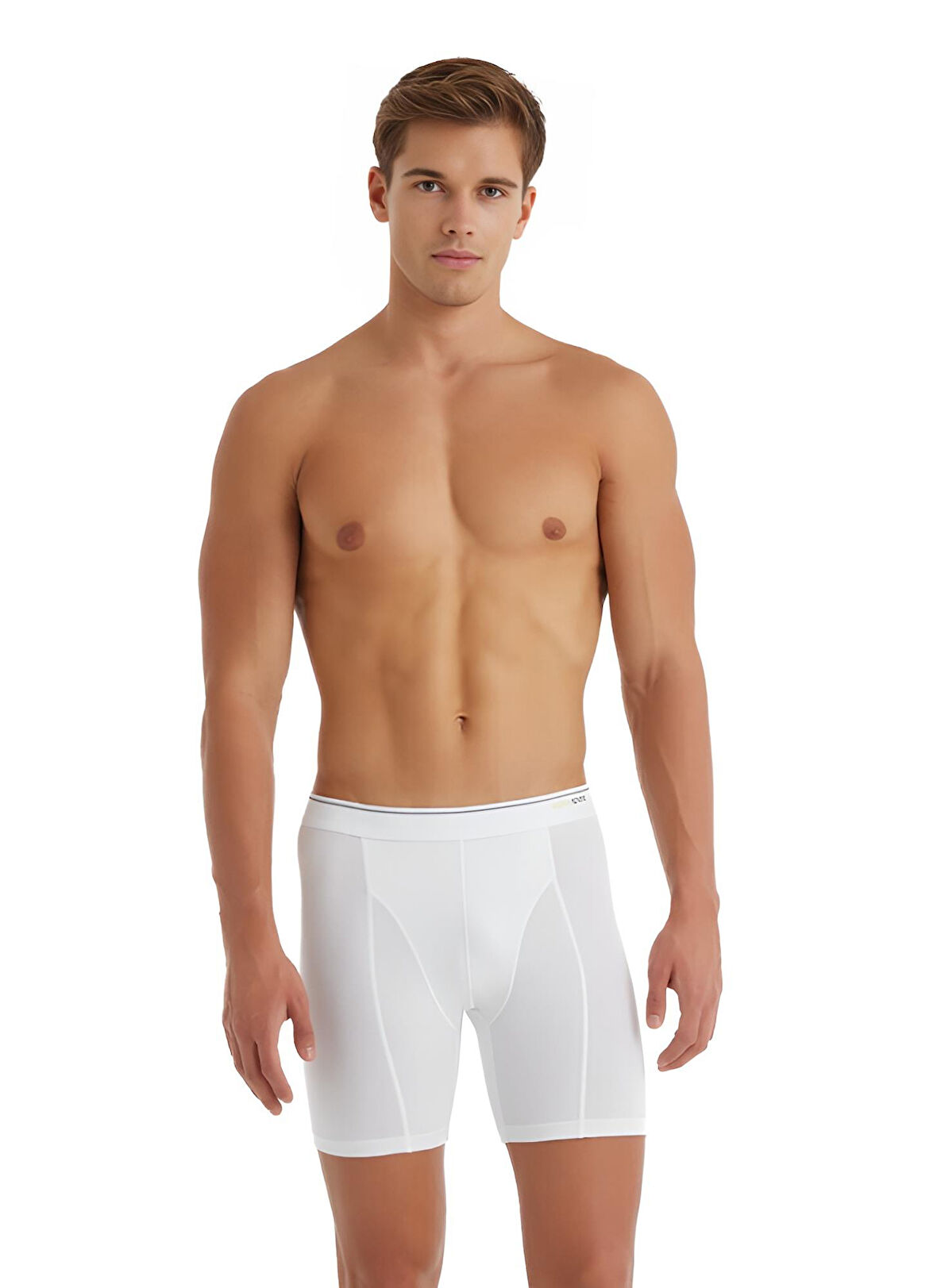 Blackspade Erkek Beyaz Büyük Beden Boxer Pamuklu Uzun Boy 9216