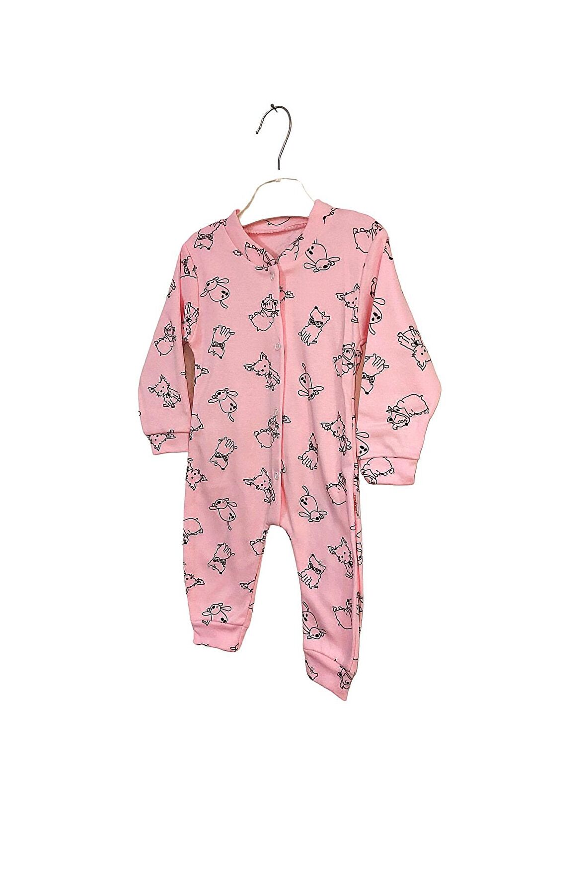 Unisex Bebek Sarı Yumuşak Dokulu Baskılı Bebek Tulum