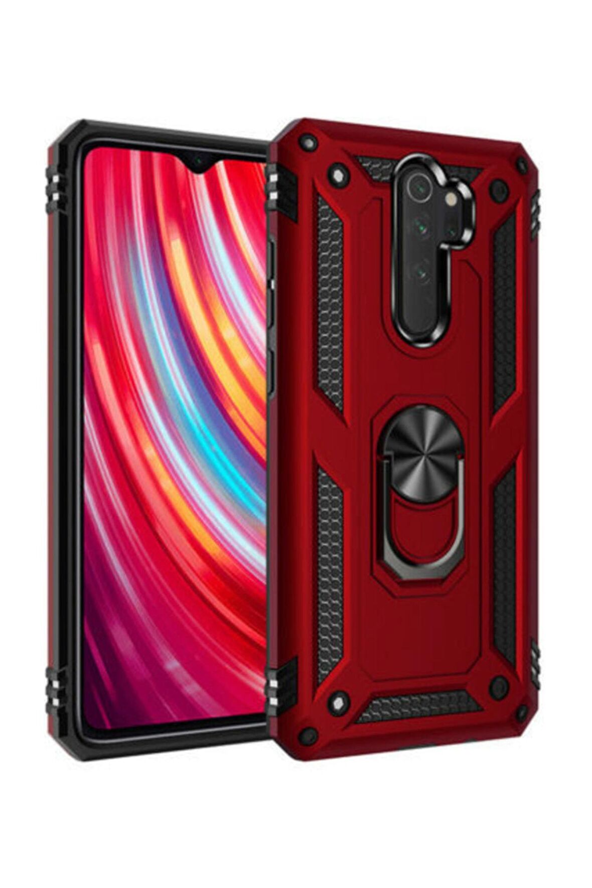 Redmi Note 8 Pro Yüzüklü Standlı Armor Mıknatıslı Zırh Kılıf