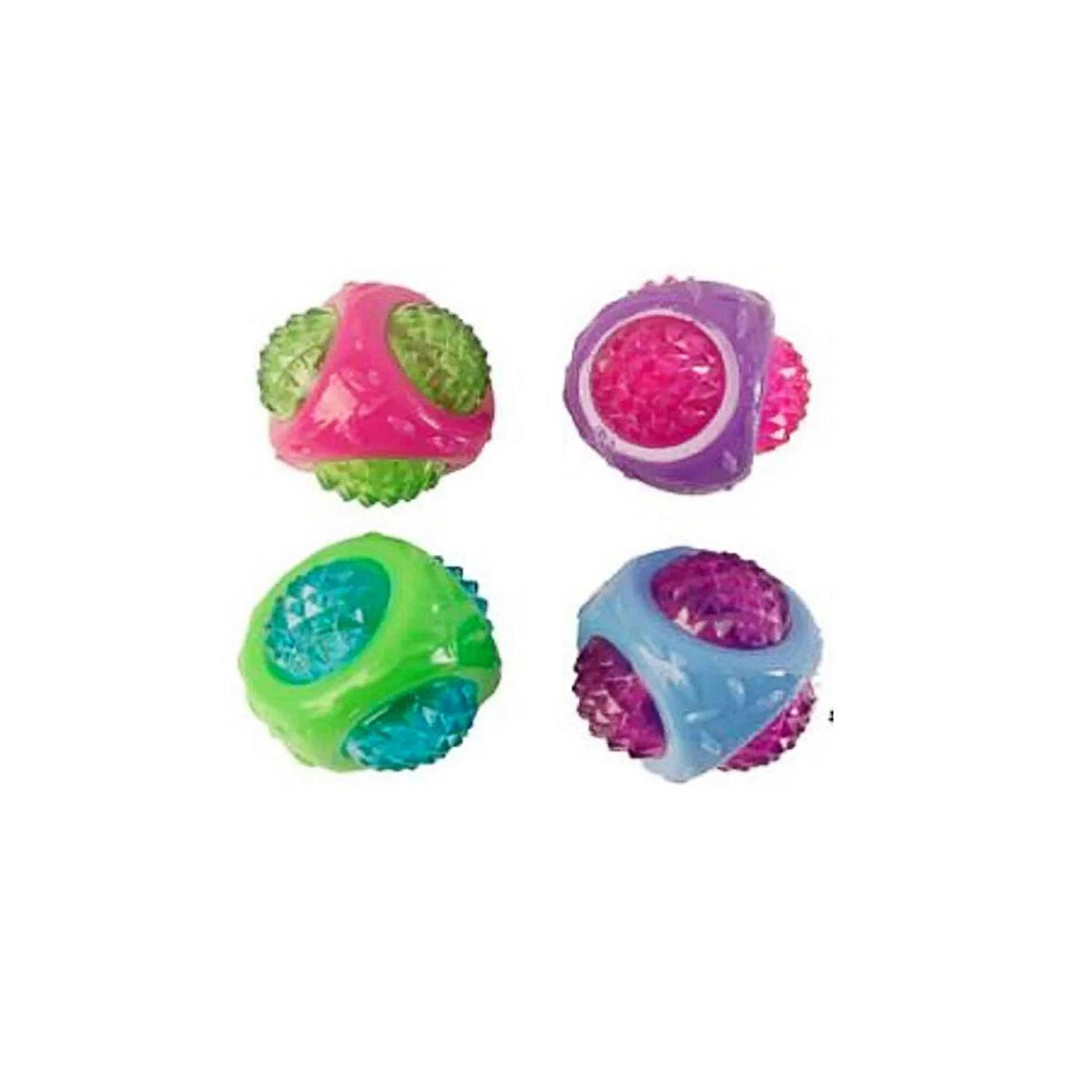 LionPet Kauçuk Işıklı Top Köpek Oyuncağı 8 cm (Karışık Renk)