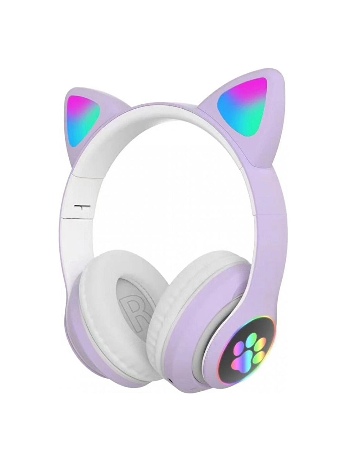 Karler STN-28 Mikrofonlu LED Işıklı Kulak Üstü Kedi Bluetooth Kulaklık (Mor)