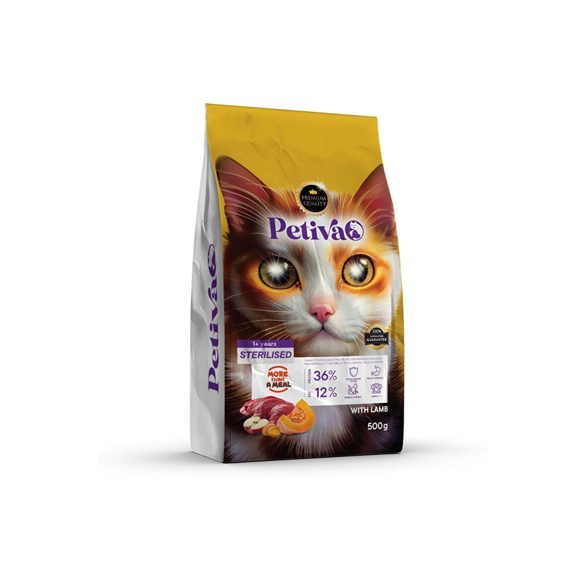 Petiva Kısırlaştırılmış Kuzulu Kedi Maması 500 G