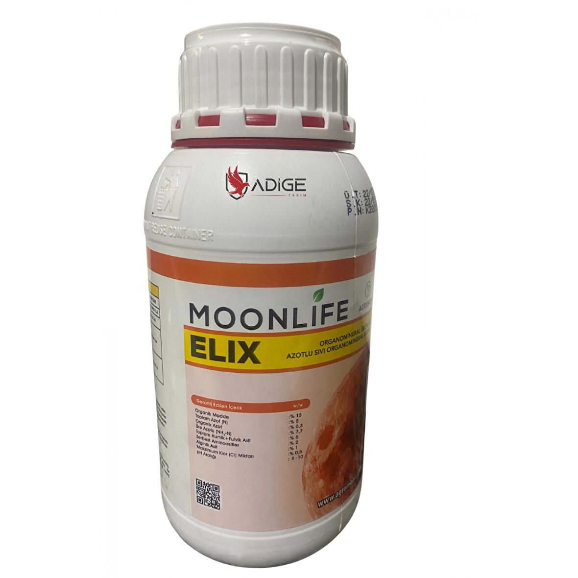 Moonlife Elix Azotlu Sıvı Organomineral Gübre Humik Fulvik Asit Ve Amino Asit 500 Cc