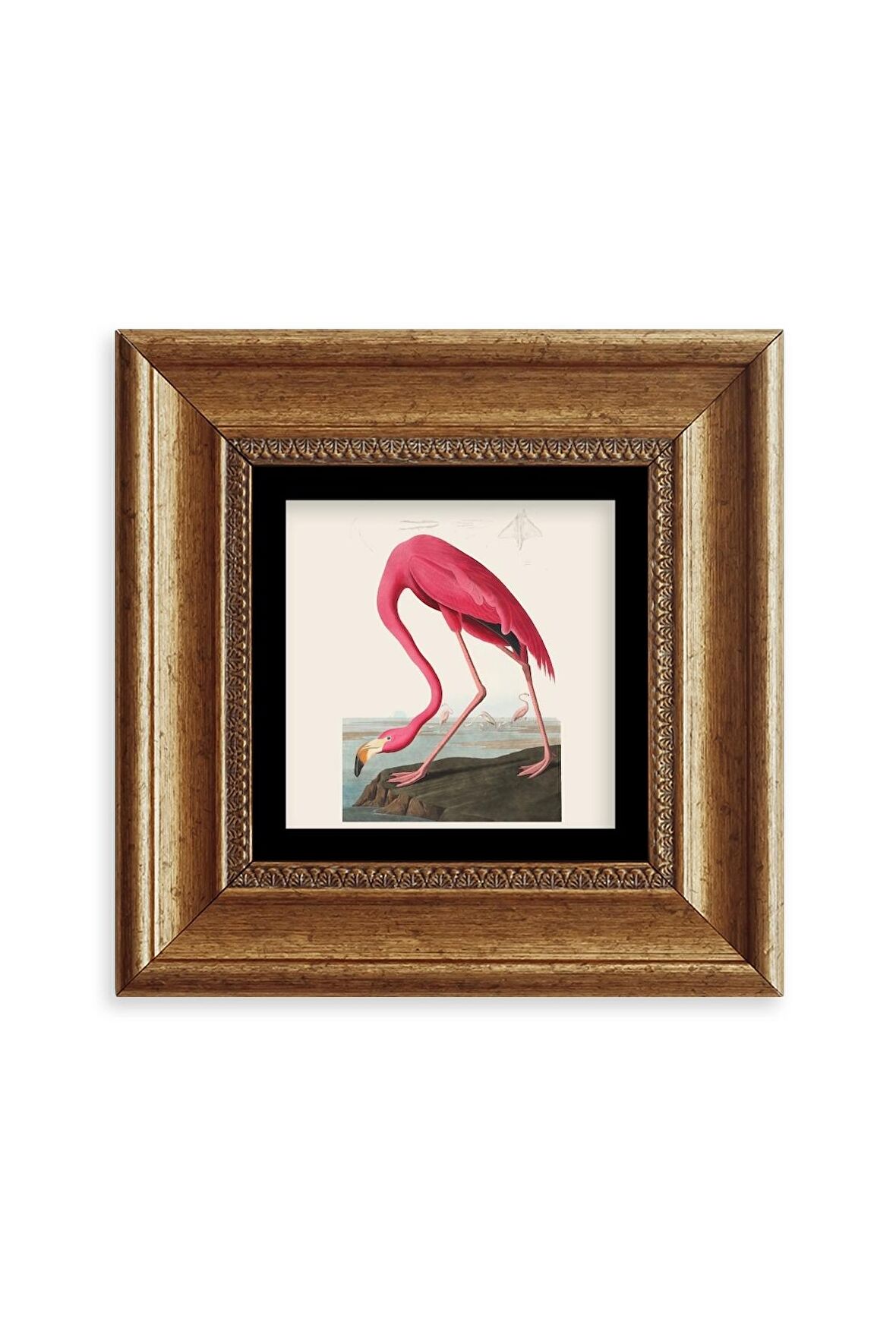Flamingo Çerçeveli Taş Tablo
