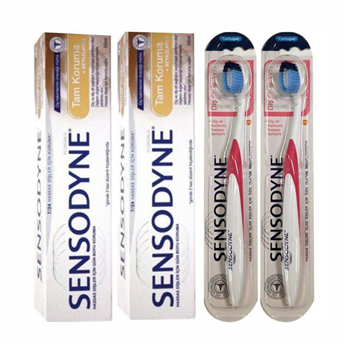 Sensodyne Nane Aromalı Beyazlatma Diş Macunu 2x50 ml & Diş Fırçası 