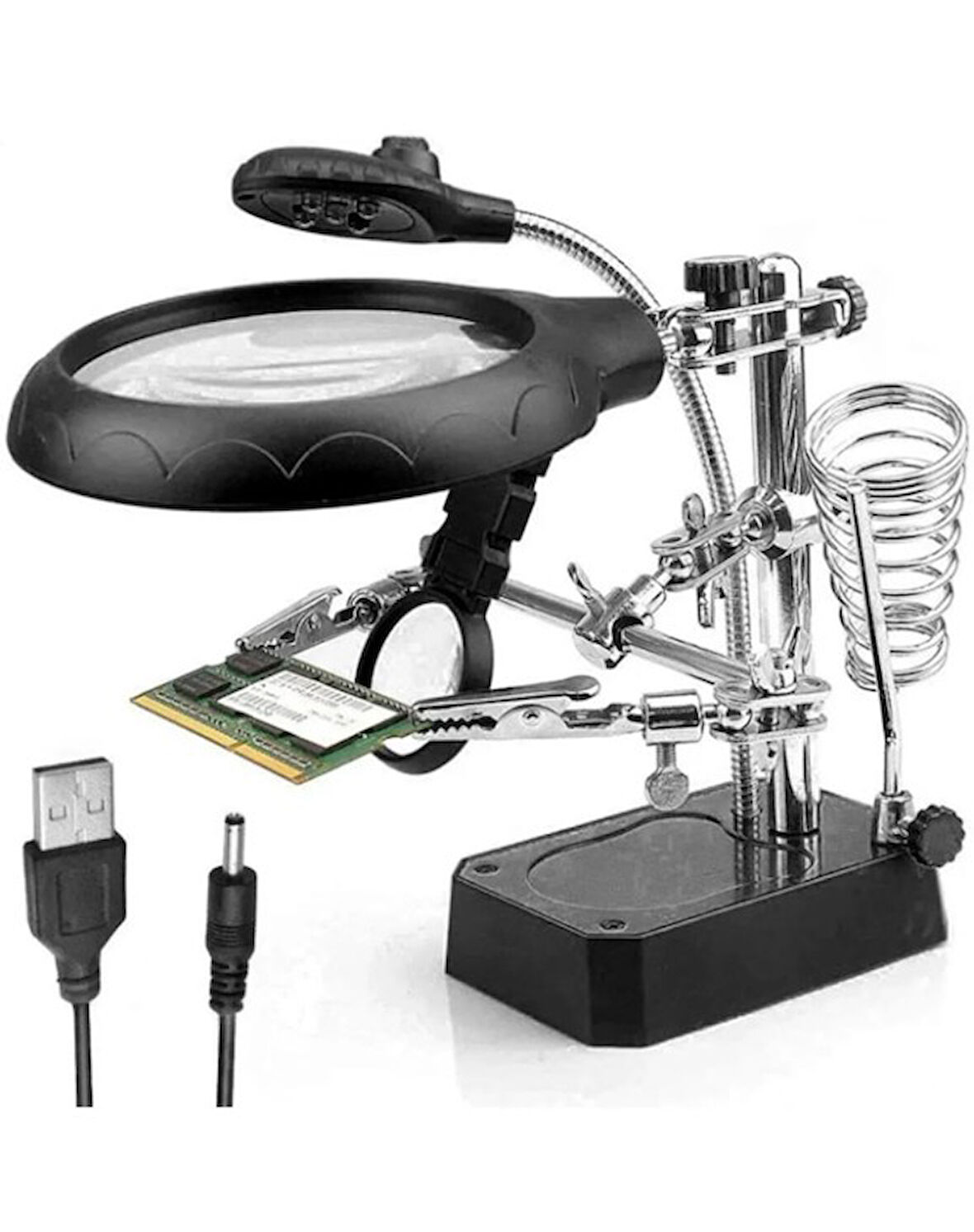 WellHise WH-800 Masa Üstü Ledli Büyüteç - Lehimleme ve Elektronik Çalışmalar İçin Yardımcı