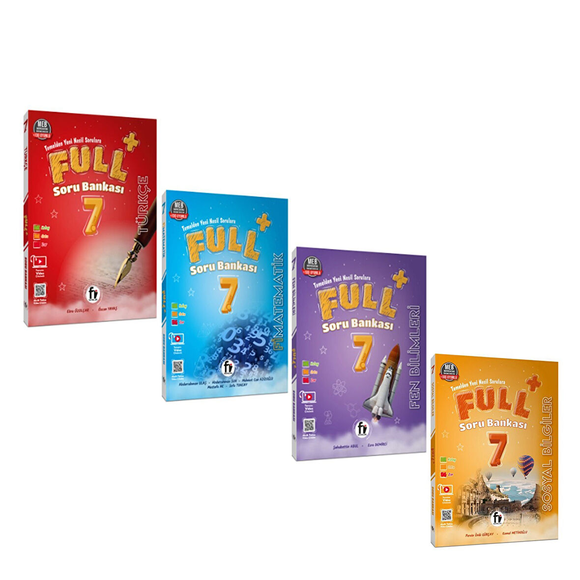 Fi Yayınları 7.Sınıf Türkçe Matematik Fen Bilimleri ve İnkılap Full Soru Bankası Seti 4 Kitap