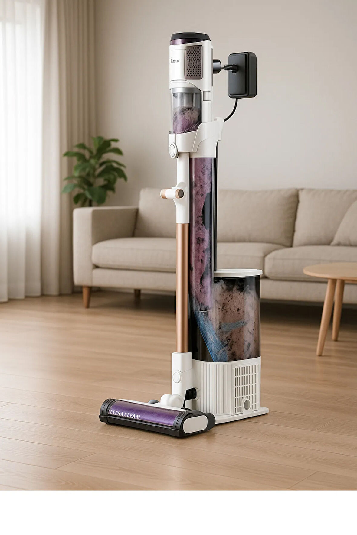 Detect Clean&empty Auto-Empty Sistemli Turbo Başlıklı Şarjlı Dikey Süpürge