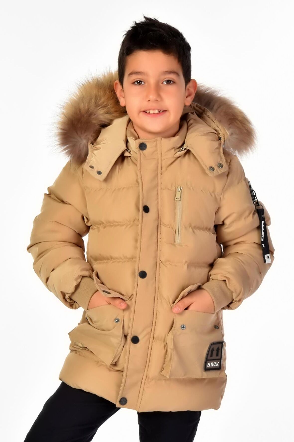 Benittokids Erkek Çocuk Natürel Kürklü Mont 51254