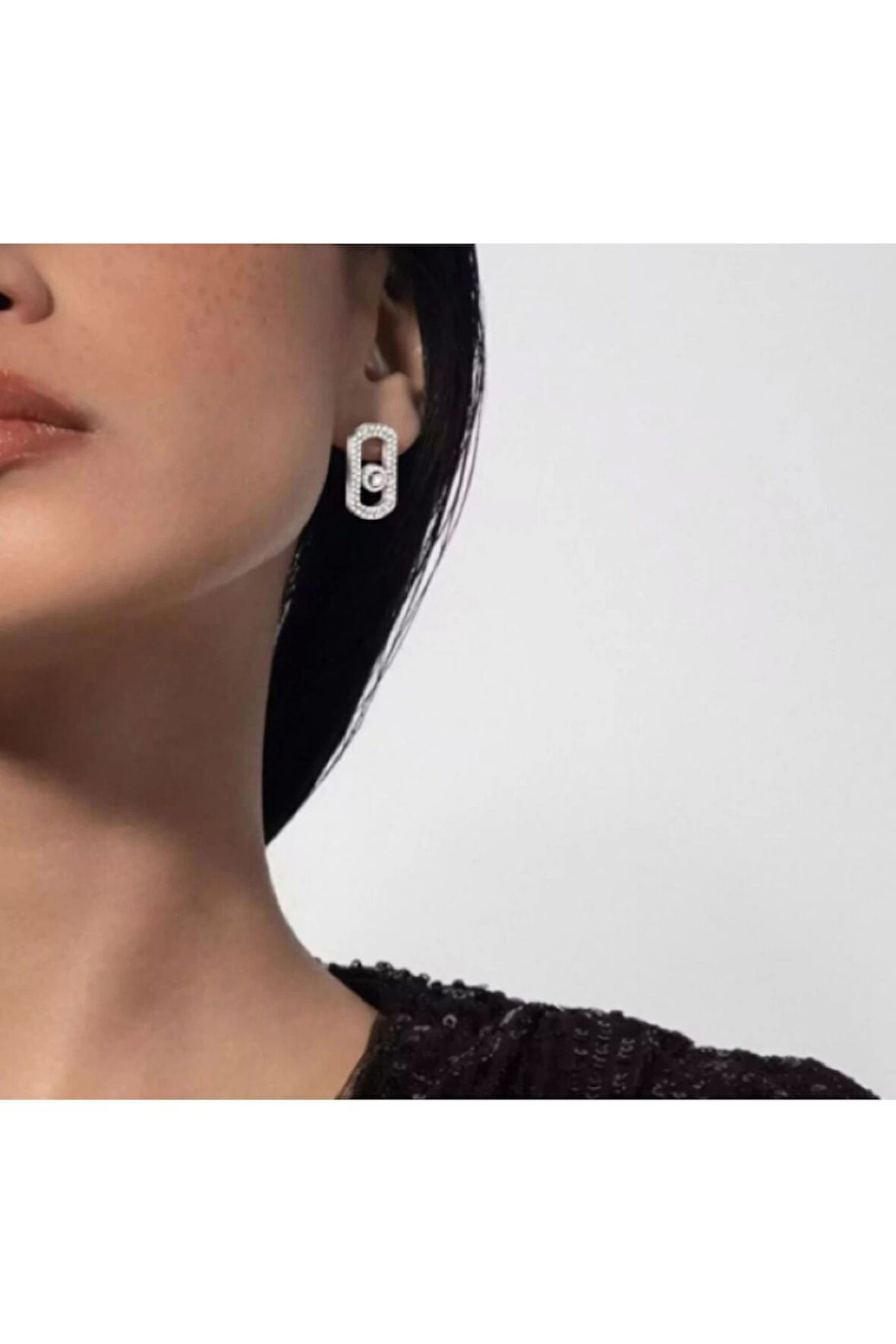 Çelik Zirkon Taşlı Küpe