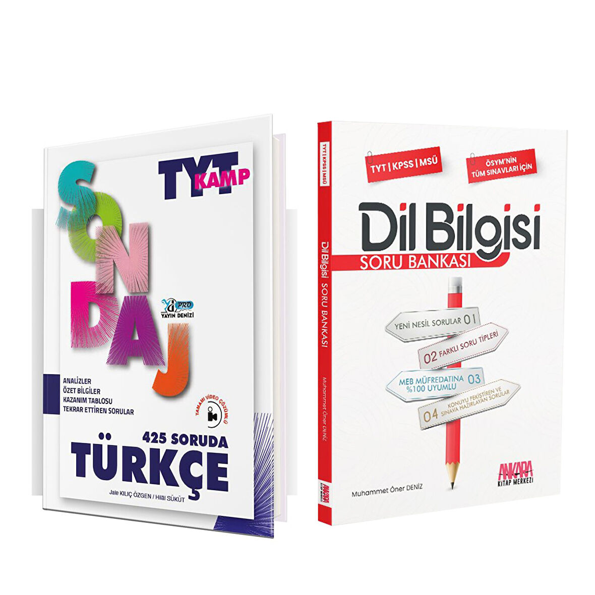 Yayın Denizi TYT Türkçe Pro 425 Soruda ve AKM Dil Bilgisi Soru Bankası Seti 2 Kitap