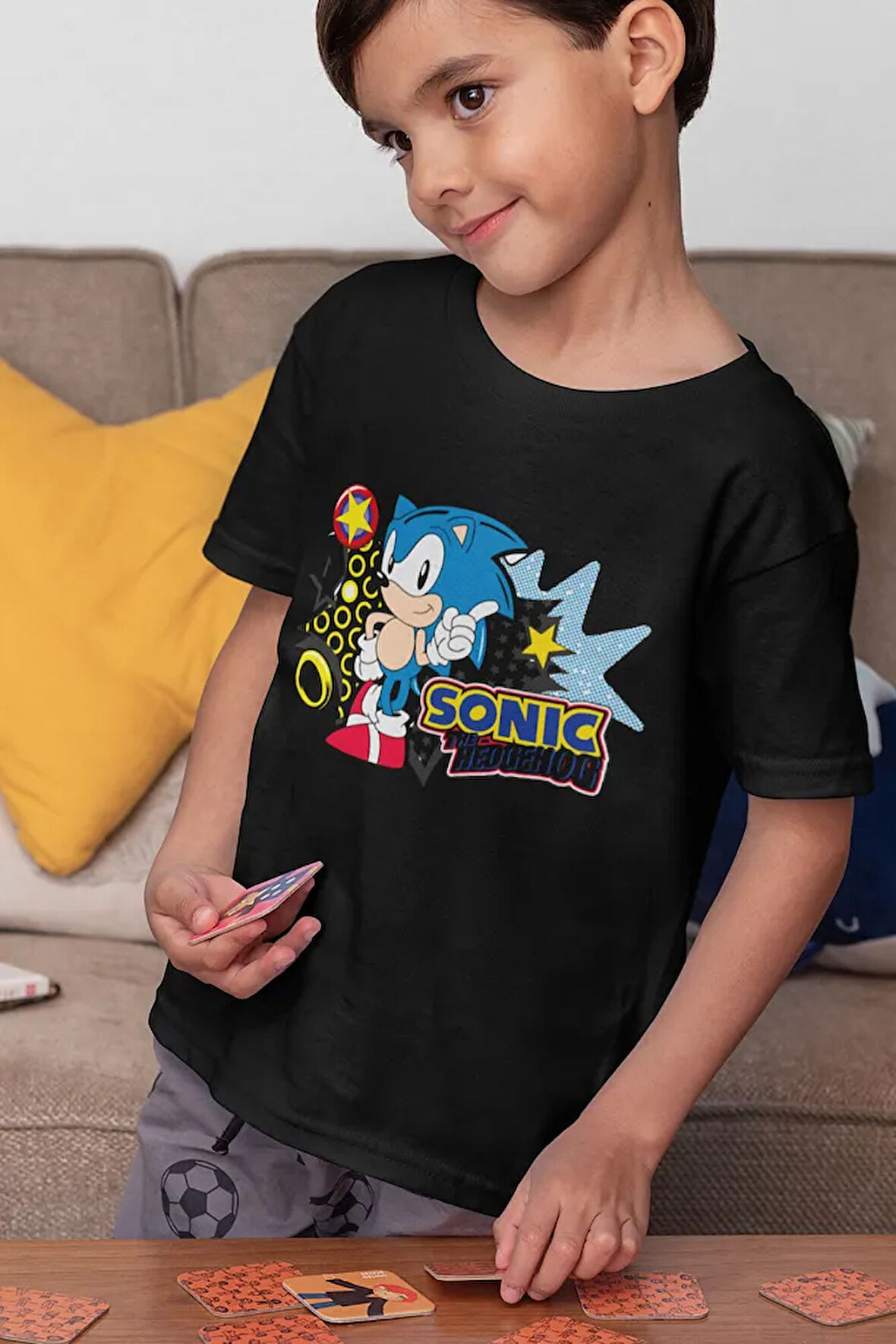 Sonic The Hedgehog Baskılı Unisex Çizgi Film Çocuk Tişört (1-12 YAŞ)