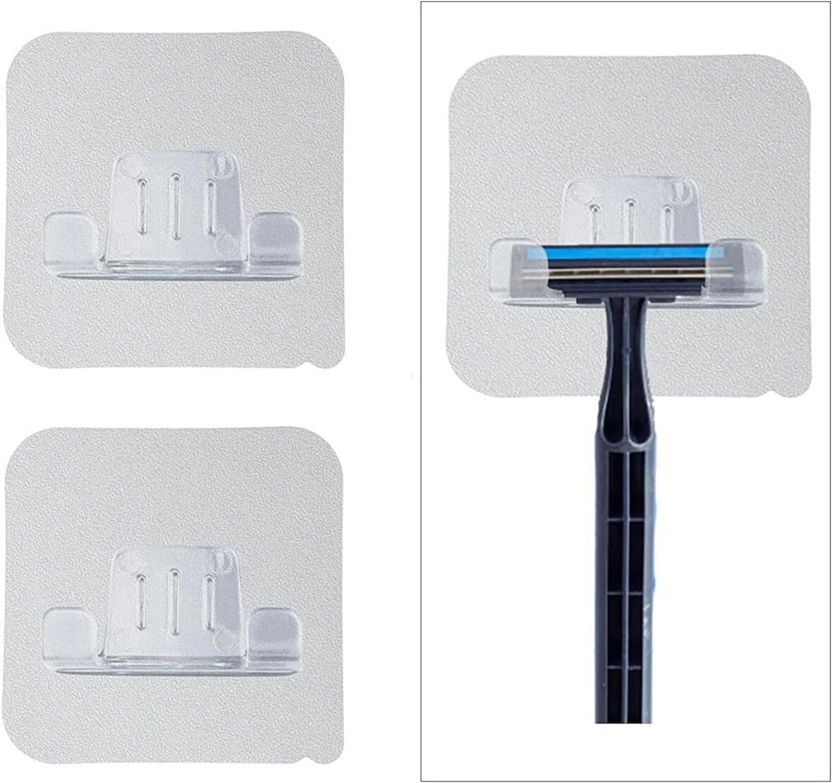 Microcase Güçlü  Yapışkanlı  Tıraş Bıçağı Tutucu Askılığı - ŞEFFAF AL4940 2 Adet