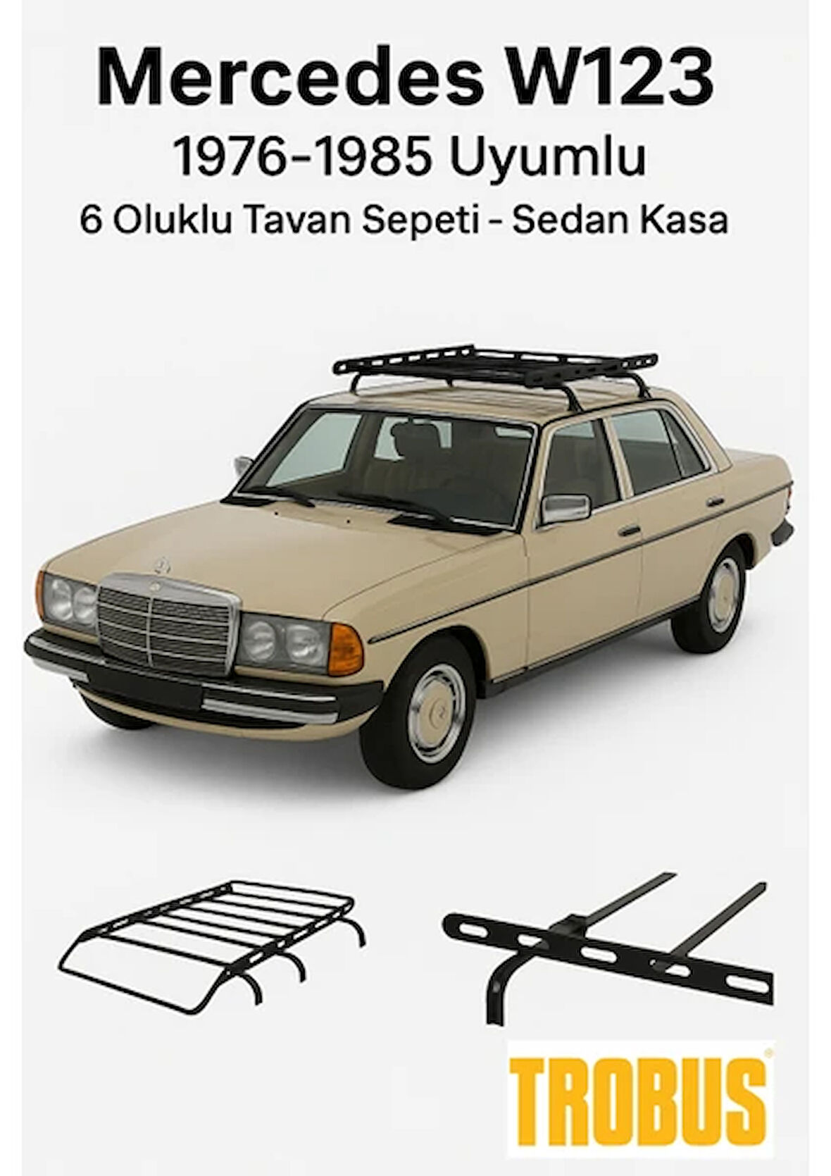 Mercedes W123 SW 1977-1986 Uyumlu 6 Oluklu Tavan Sepeti - Station Wagon