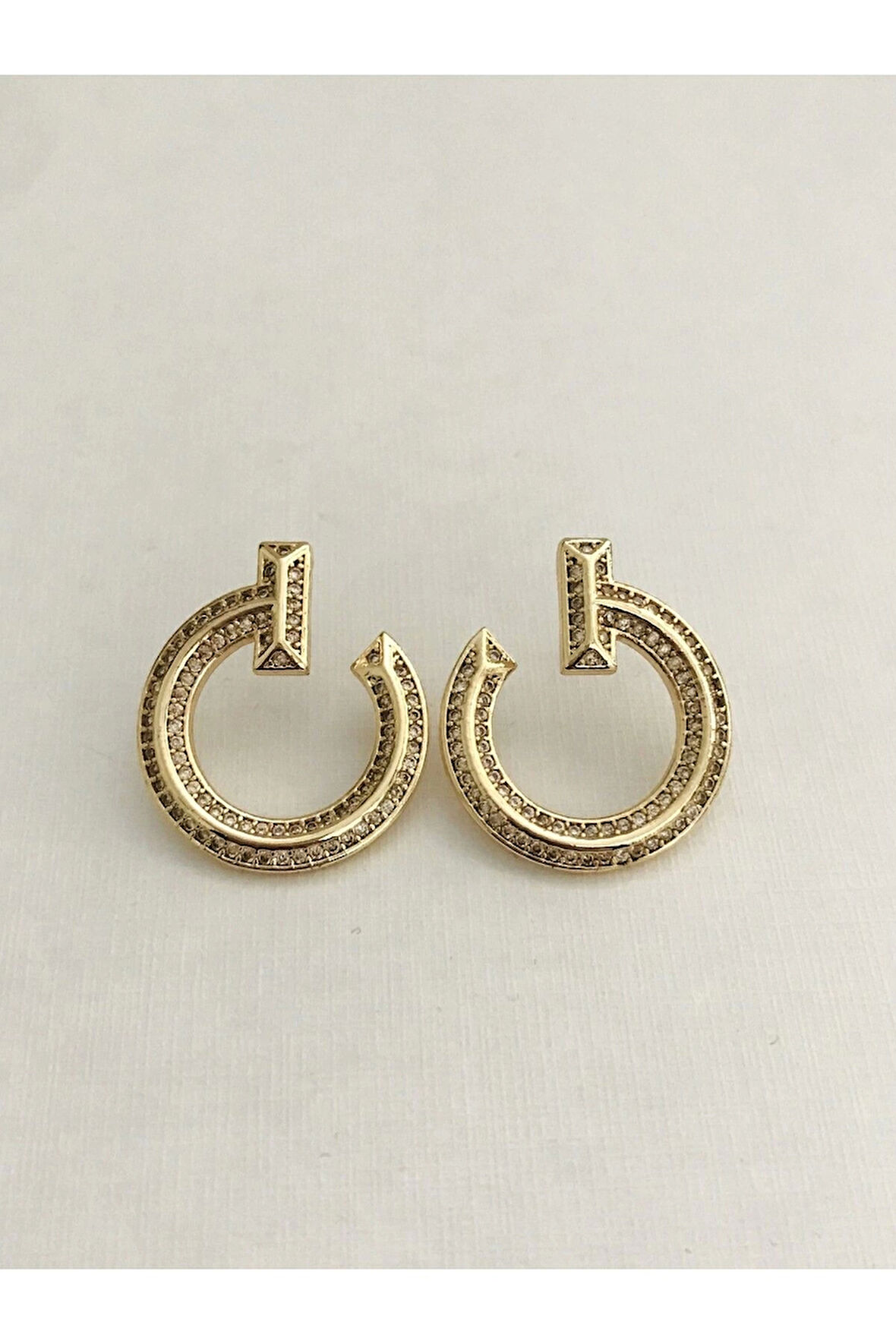 Çelik Zirkon Taşlı Küpe