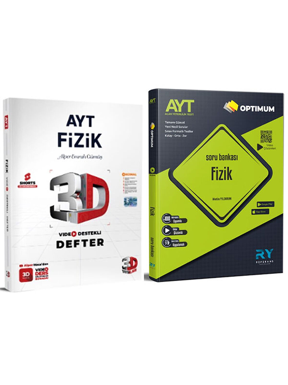 AYT Fizik Soru ve 3D AYT Fizik Video Destekli Defter 2li Set