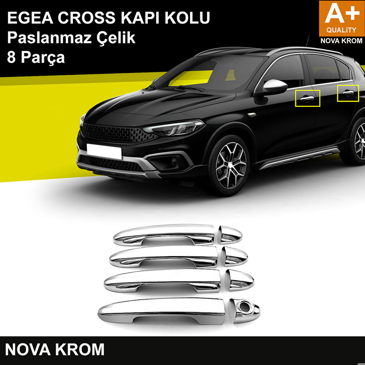 Fiat Egea Cross Krom Kapı Kolu 8 Prç. 2020 Üzeri