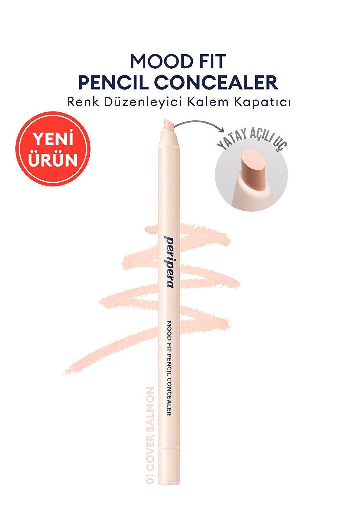 Renk Düzenleyici Kalem Kapatıcı Somon Mercan Rengi PERIPERA Mood Fit Pencil Concealer(001CoverSalmon