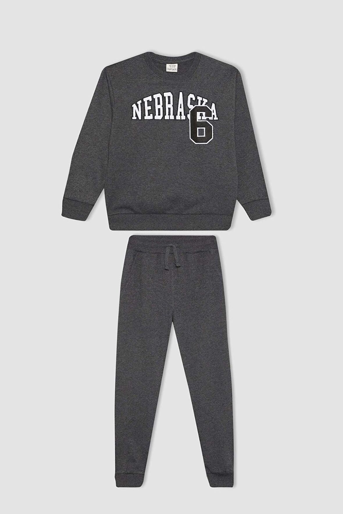 DeFacto Erkek Çocuk Baskılı Sweatshirt Eşofman Altı 2'li Takım B7657A824SPAR163