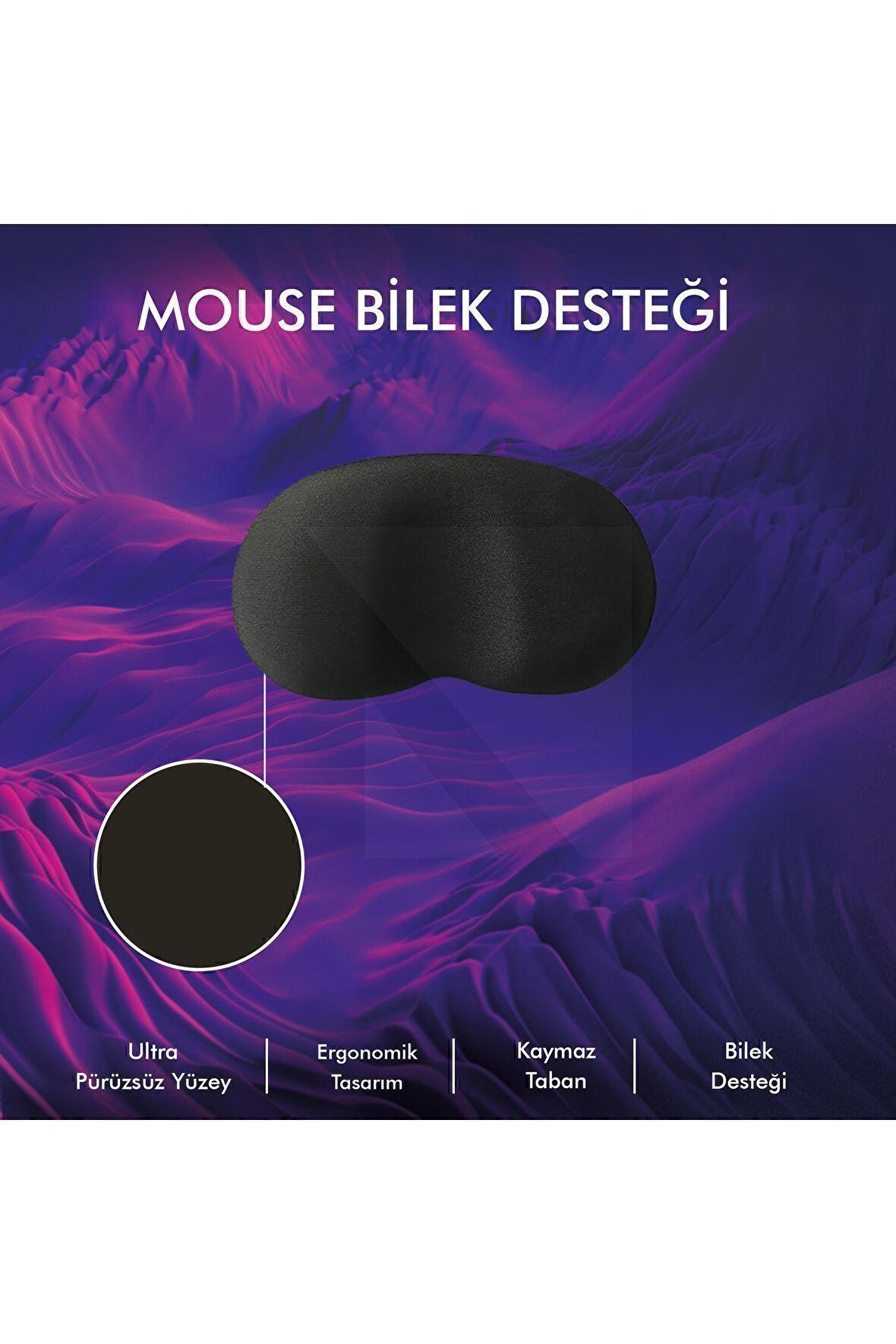 MP03 - Memory Mouse Bilek Destek Pedi | Yumuşak, Ergonomik, Fare Önü El Bileği Dinlendirme Pedi