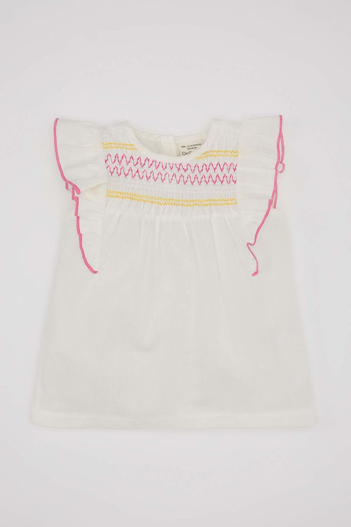 DeFacto Kız Bebek Bisiklet Yaka Vual Kısa Kollu Gömlek C5188A524SMER105