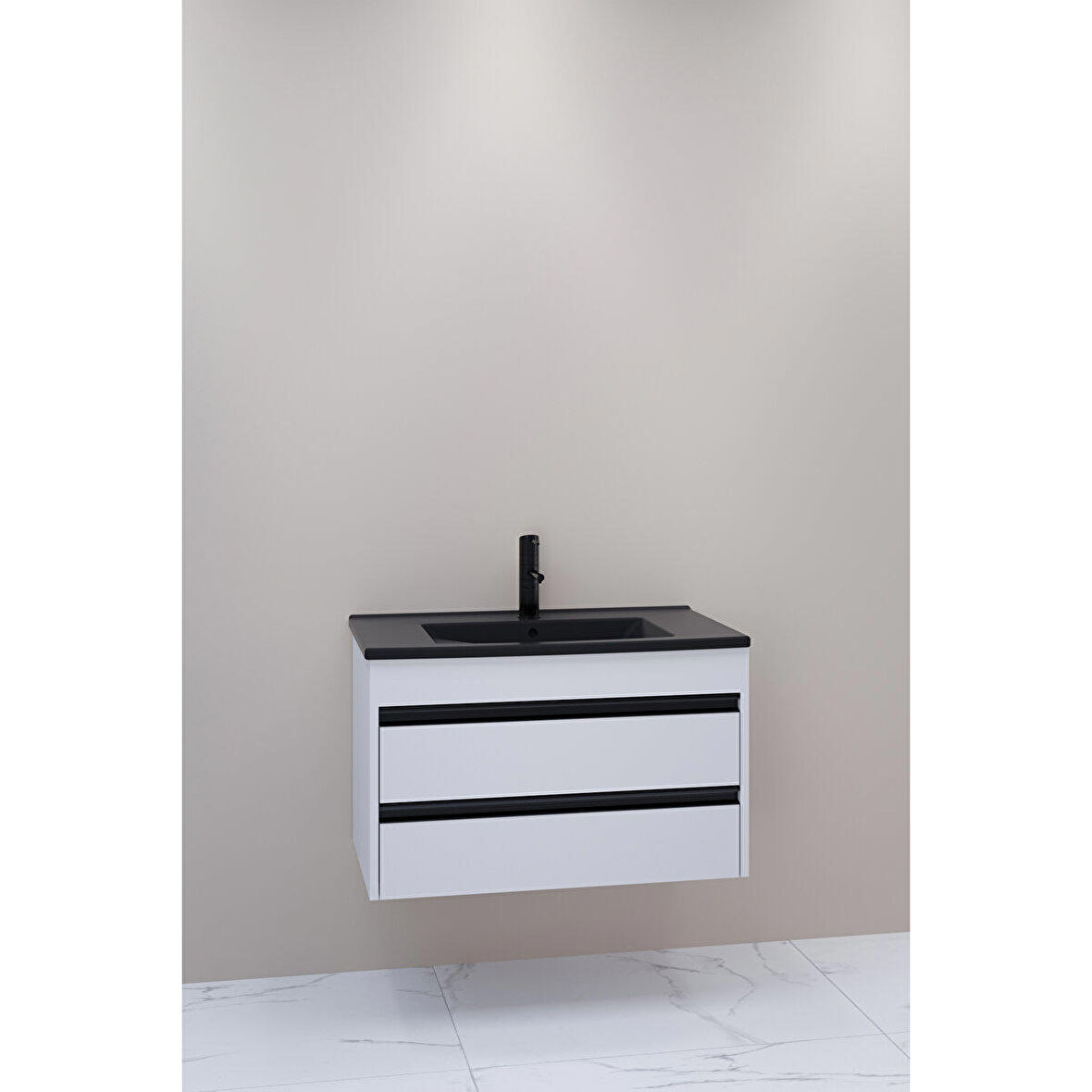 Levante 85 Cm Siyah Lavabolu Alt Modül