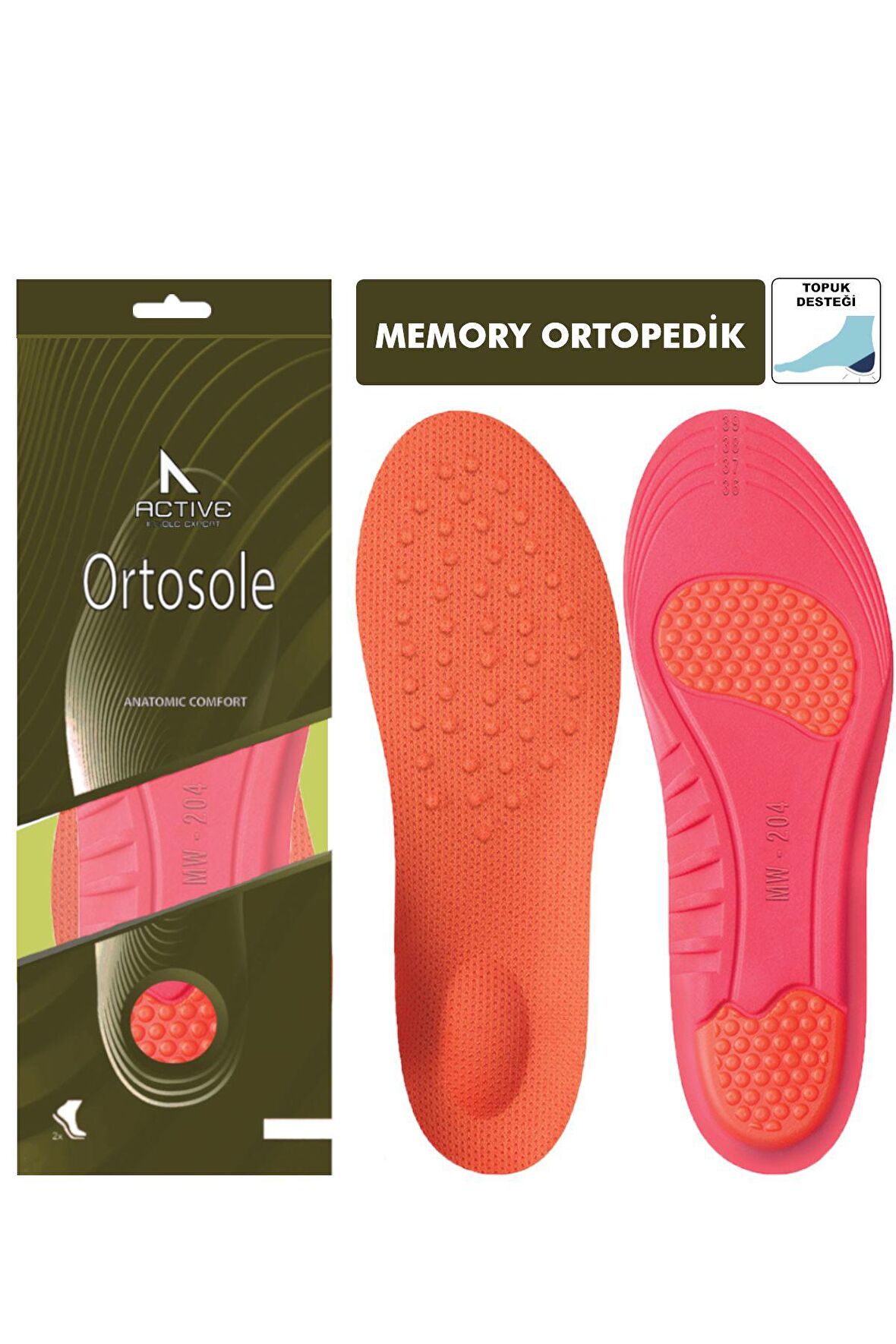 Ortopedik Memory Foam Ayakkabı Tabanlığı, Natural Kemer Destekli, Masaj Yapan Ayakkabı Tabanlığı