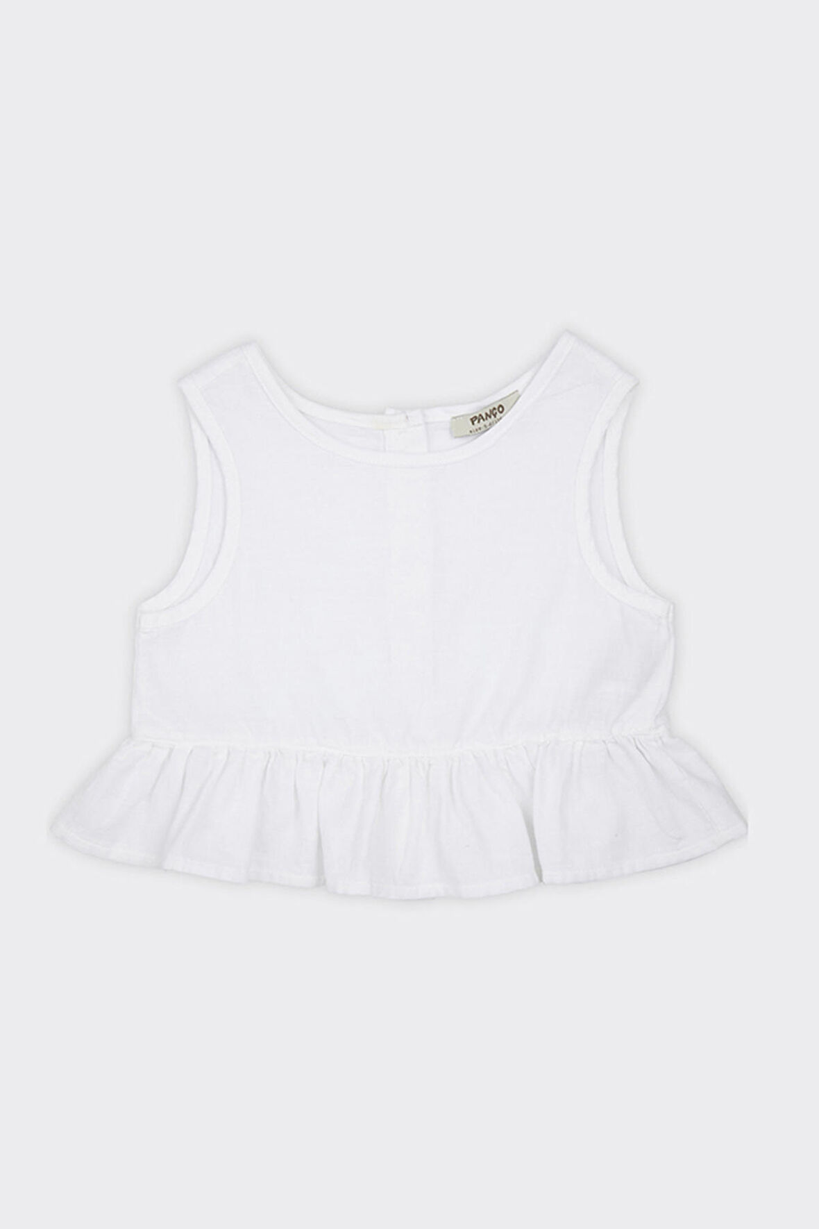 Kız Çocuk Eteği Fırfır Detaylı Bluz Beyaz