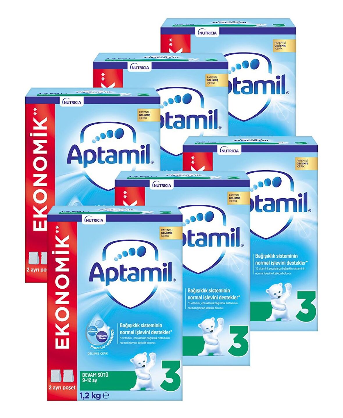 Aptamil 3 Devam Sütü Yeni Formül 1200 gr x 6 Adet