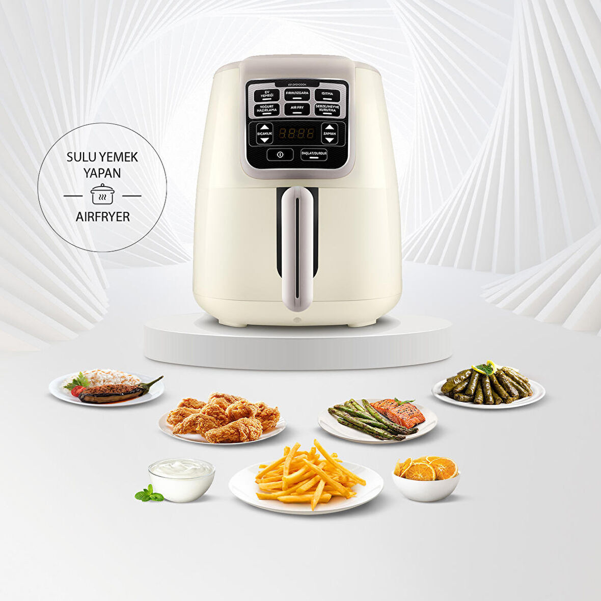 Karaca Air Pro Cook Xl 2 In 1 Konuşan Airfryer Fritöz Iconic Beige 4 Kişilik