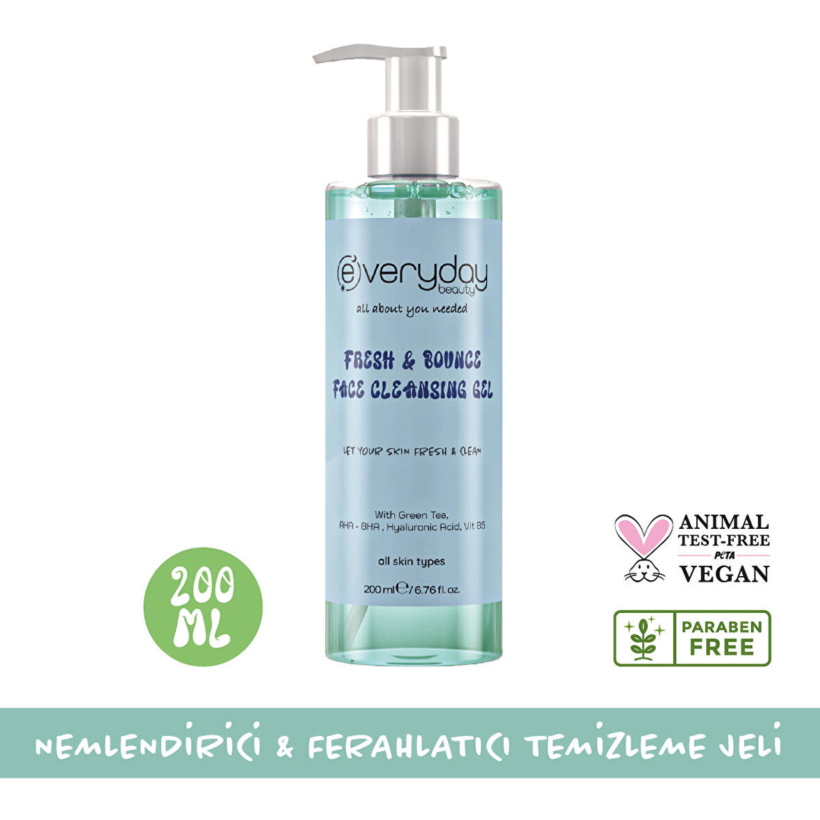 Fresh & Bounce Nemlendirici ve Ferahlatıcı Yüz Temizleme Jeli 200 ml