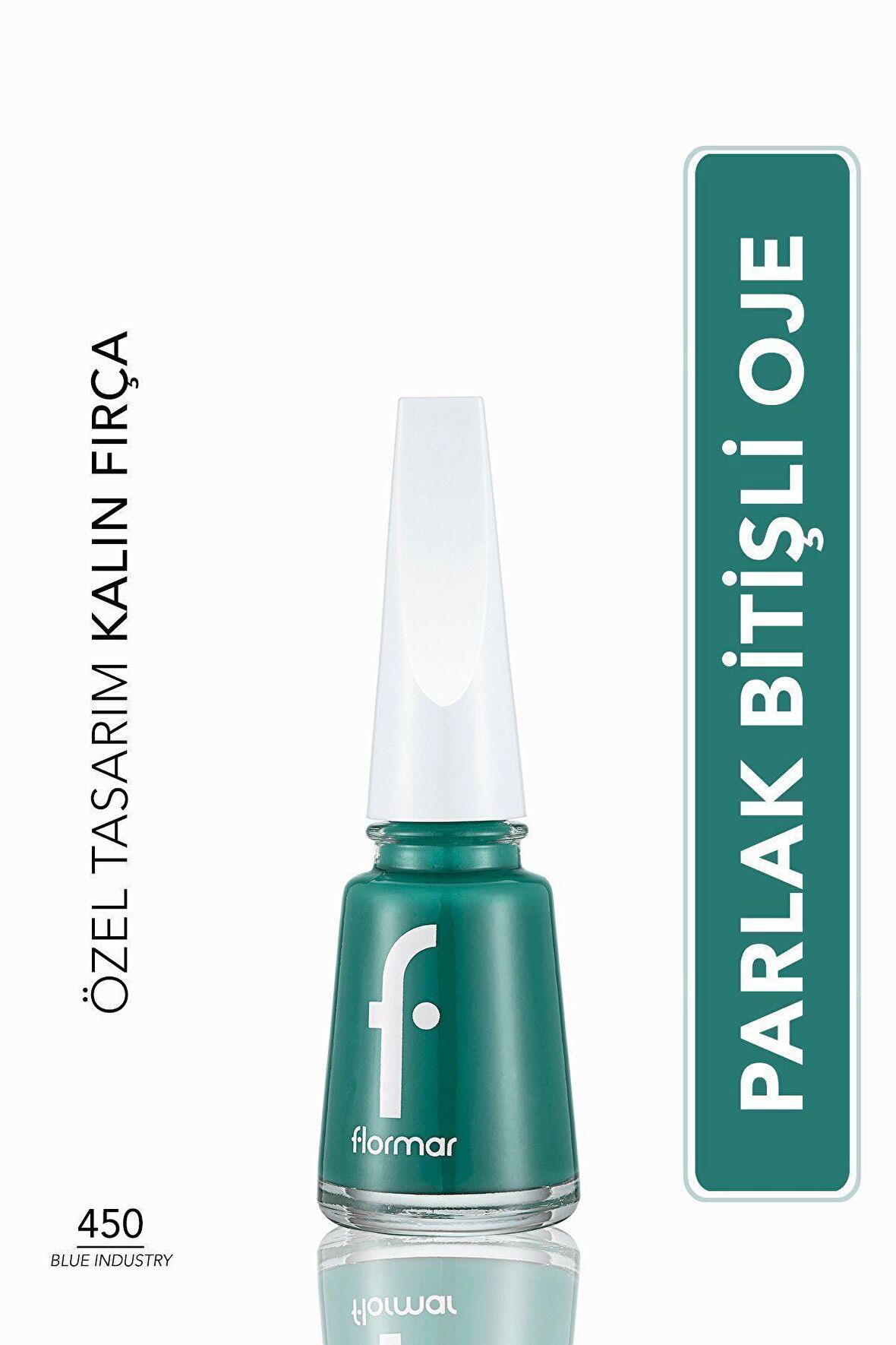 Flormar Klasik Parlak Bitişli Yüksek Pigmentli Oje - Nail Enamel -450 Blue Industry New- 8682536036122