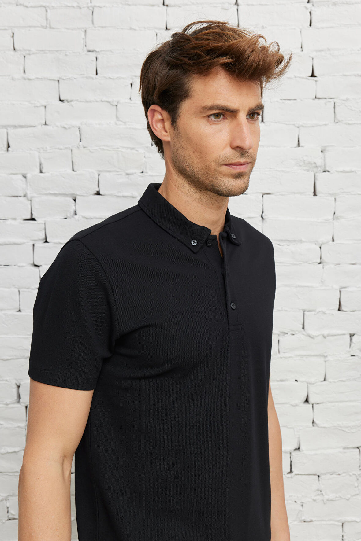 Altınyıldız Classics Siyah Erkek Polo T-Shirt 4A4823200076