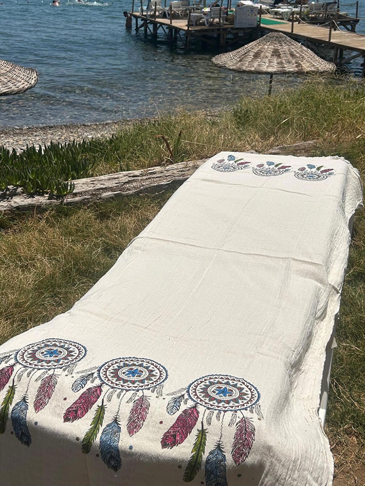 %100 Pamuk Çift Kat Müslin Plaj Havlusu