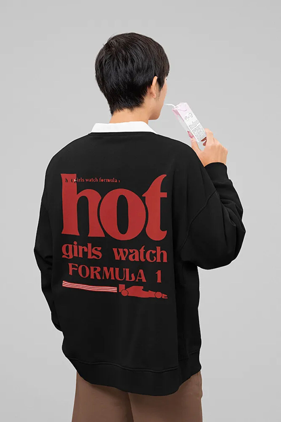 Hot Girls Watch Formula 1 Baskılı Unisex Oversize Yazılı Sweatshirt