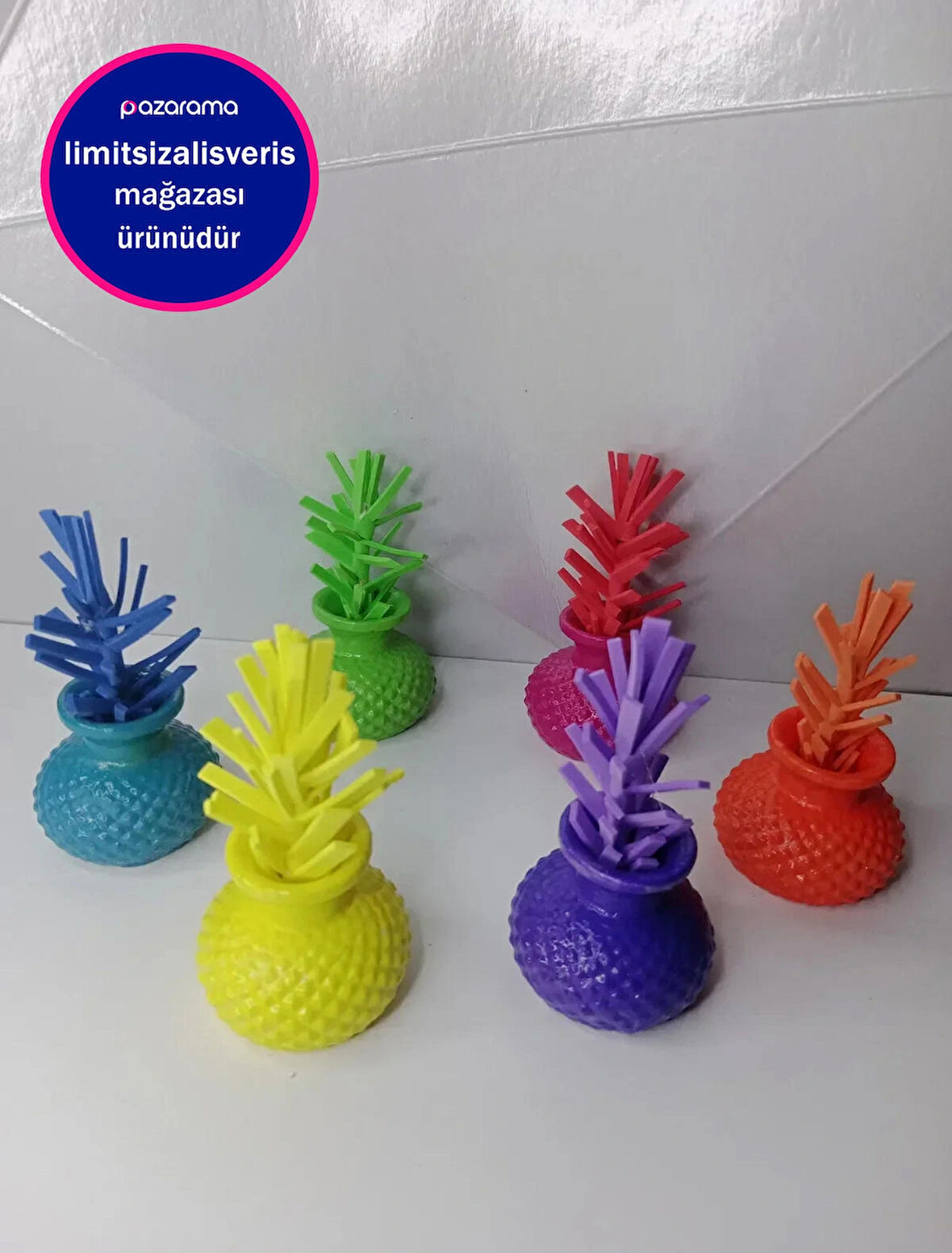 6 Adet Dekoratif Minik Çicekli Vazo Takımı Makaron Renkler