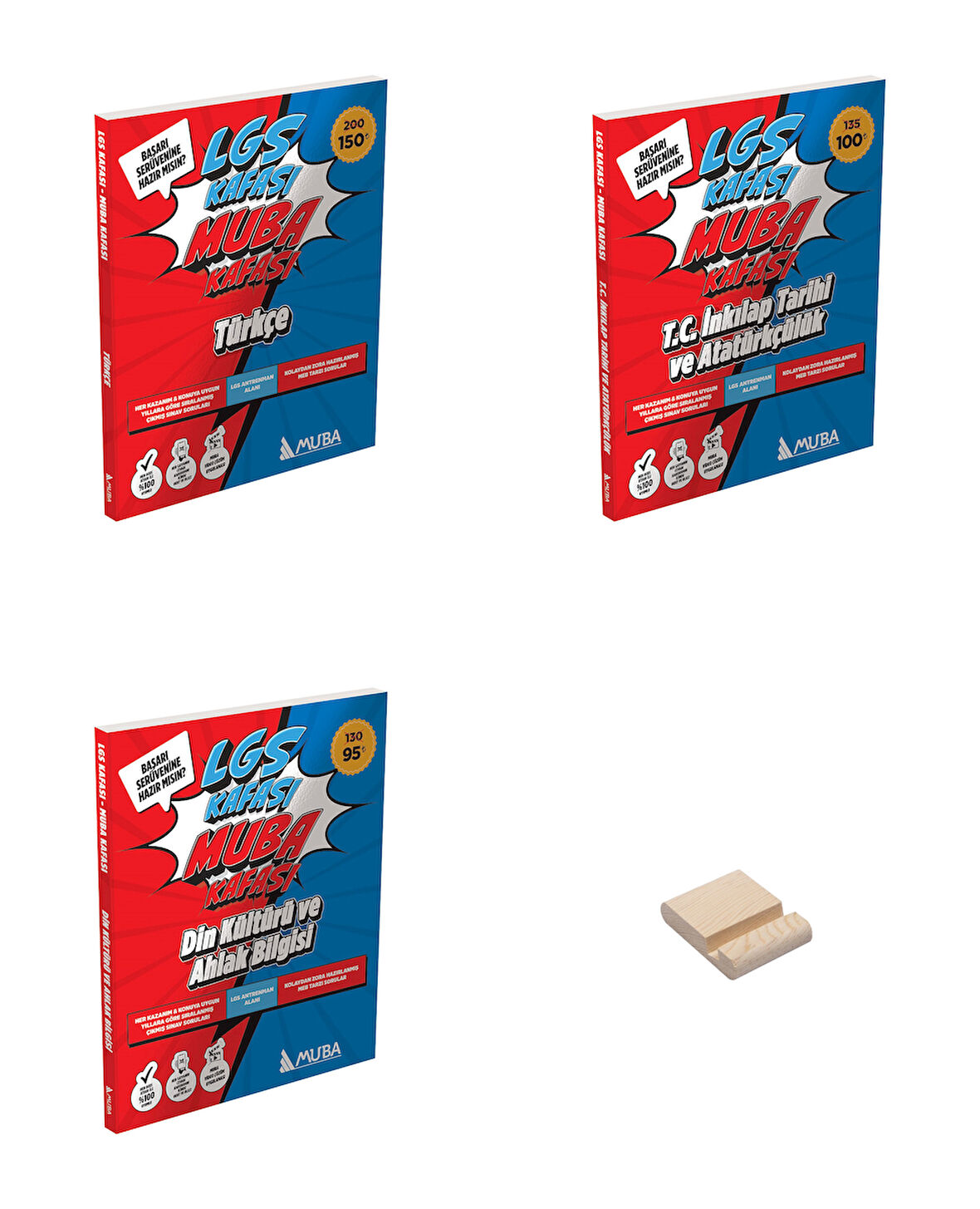 LGS 8. Sınıf Muba Kafası Türkçe İnkılap ve Din Kültürü Soru Bankası 3lü Set + Telefon Standı