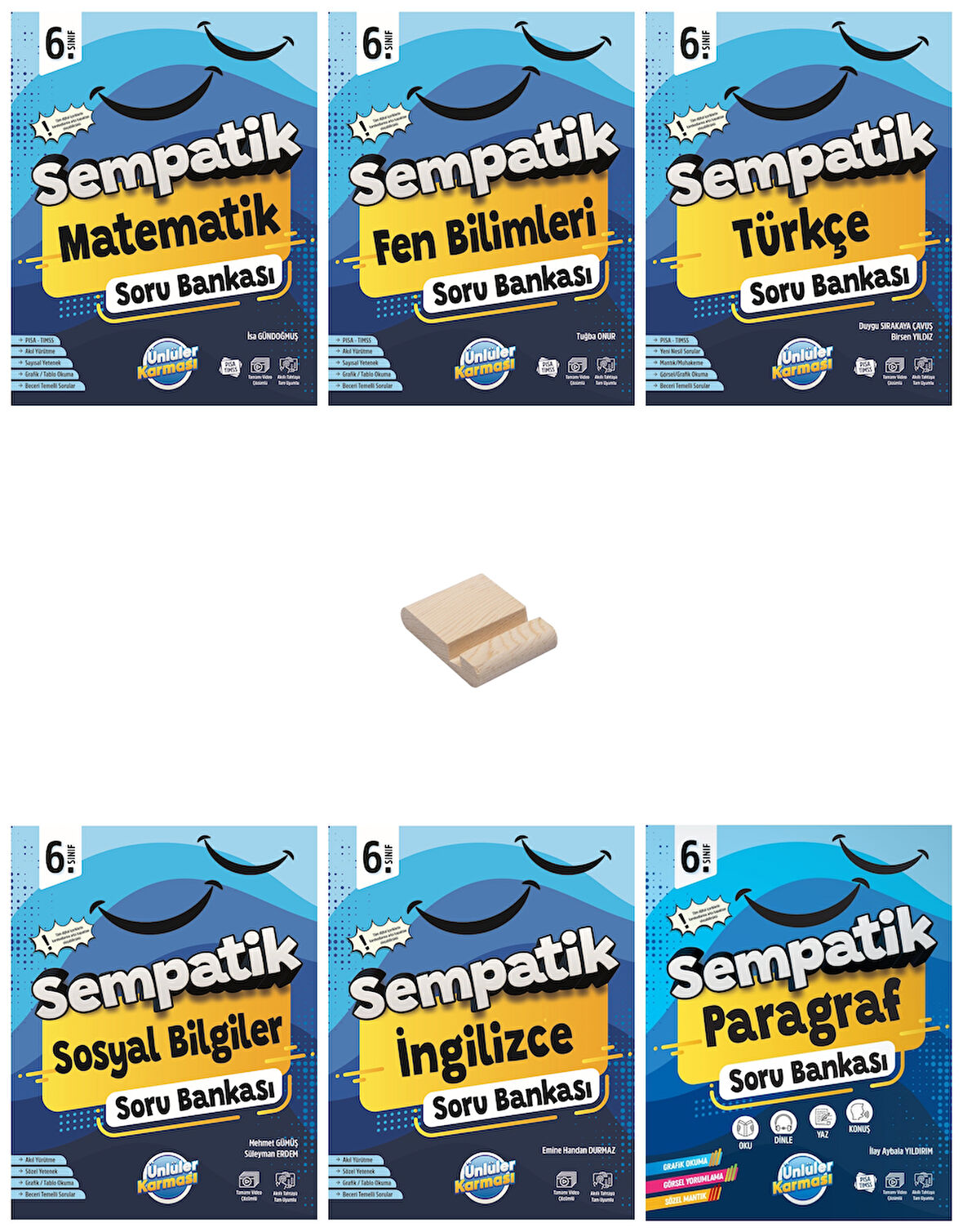 6. Sınıf Sempatik Tüm Dersler Soru Bankası 6lı Set + Telefon Standı