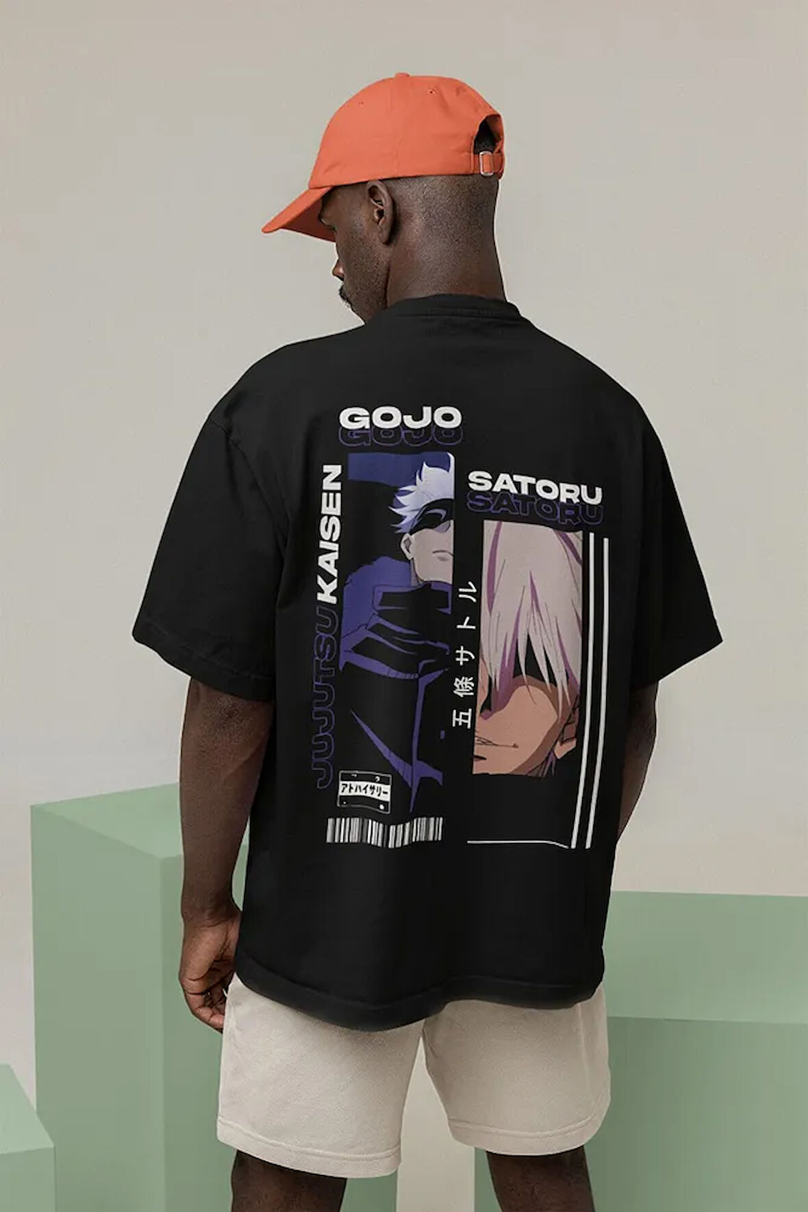 Jujutsu Kaisen Gojo Satoru Baskılı Unisex Oversize Anime Tişört