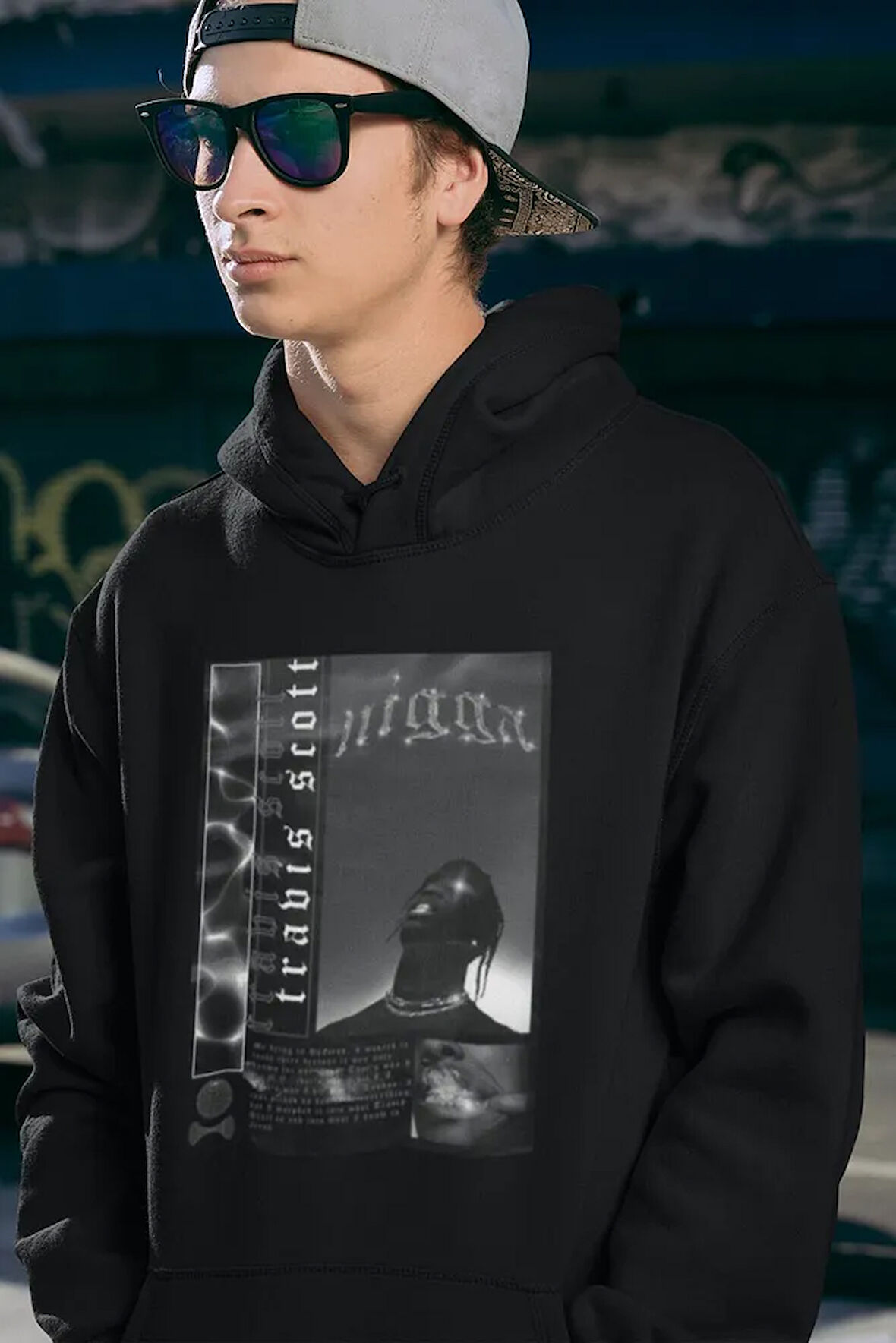 Nigga Travis Scott Baskılı Unisex Oversize Rapper Hoodie