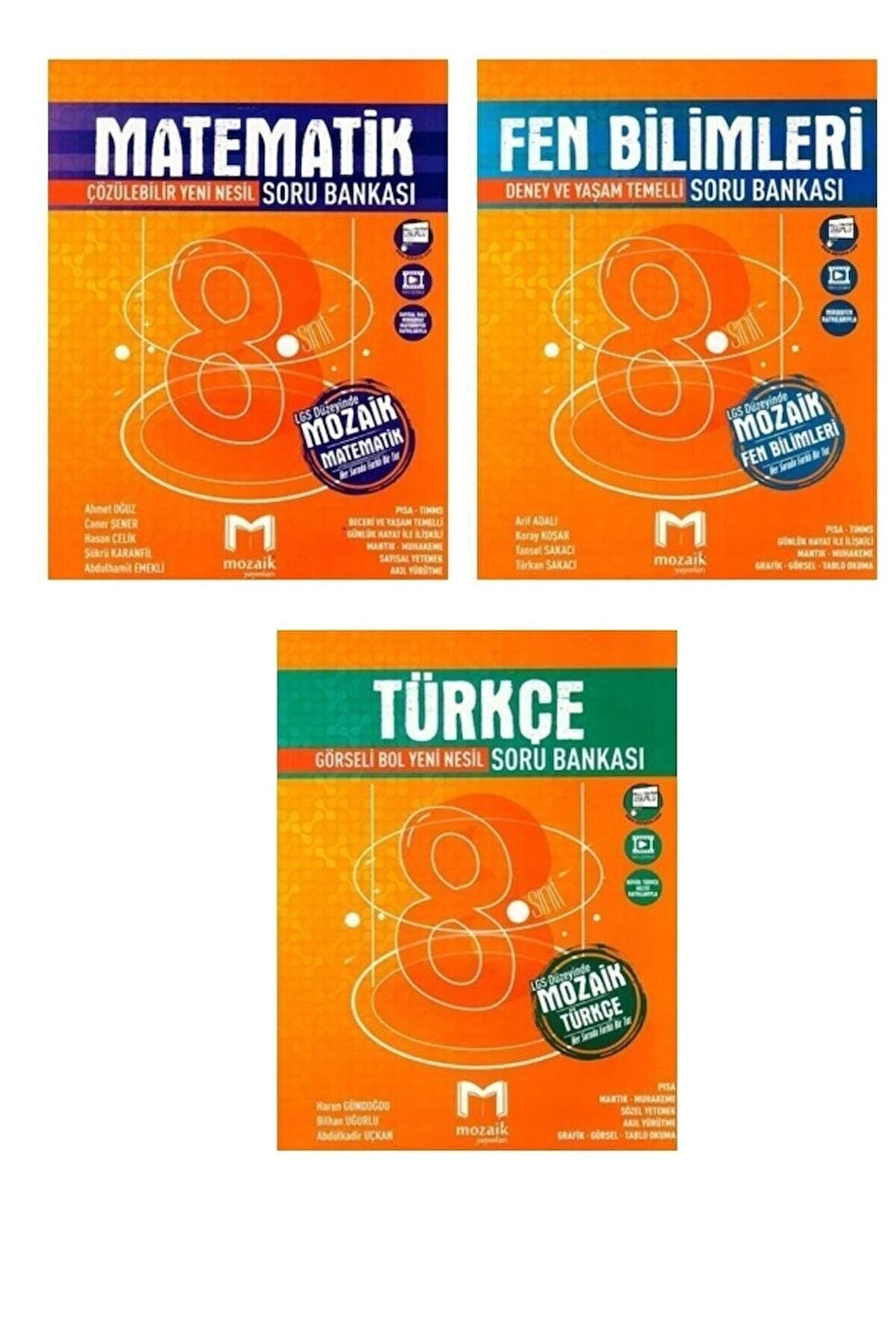 Mozaik 8.sınıf Matematik Fen Bilimleri Türkçe Soru Bankası