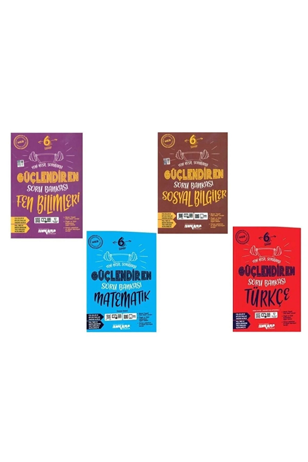 Ankara Yayınları 6.sınıf Güçlendiren Soru Bankası Türkçe-matematik-fen Bilimleri-sosyal Bilgiler Set