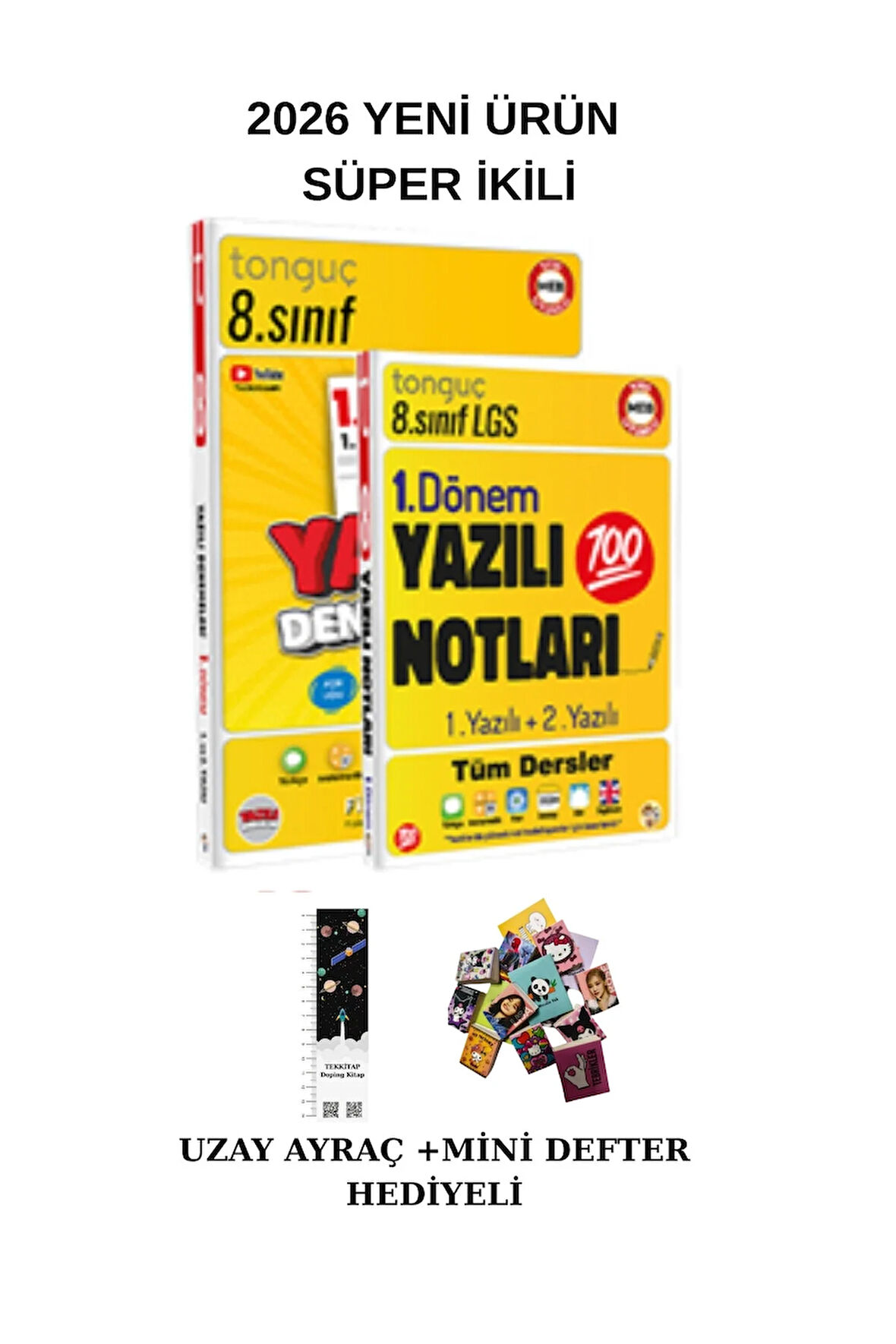 Tonguç 8. Sınıf 1. Dönem Yazılı NOTLARI ve Yazılı DENEMESİ SÜPER İKİLİ (UZAY A.+MİNİ DEFTER)2026