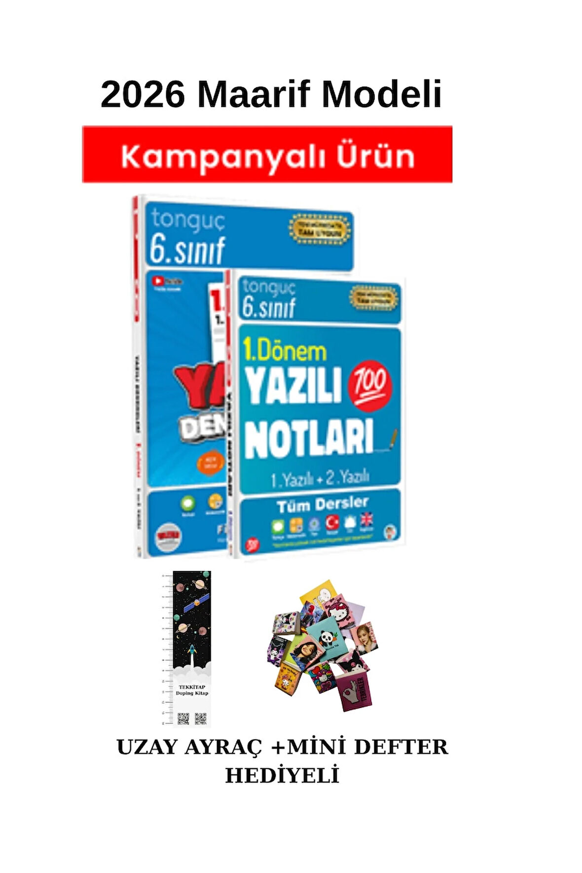 Tonguç 6. Sınıf 1. Dönem Yazılı Notları ve Yazılı Denemesi SÜPER İKİLİ (UZAY A.+MİNİ DEFTER)2026