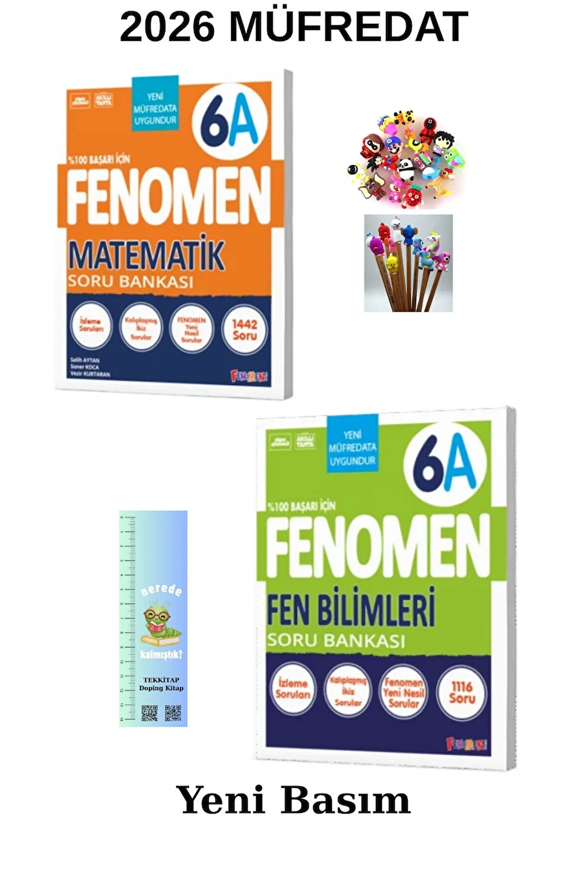 Fenomen 6. Sınıf MAT- FEN (A) SORU BANKASI 2 KİTAP Maarif Mdeli (Tırtıl A.+Kalem B.)2026 Yeni Ürün