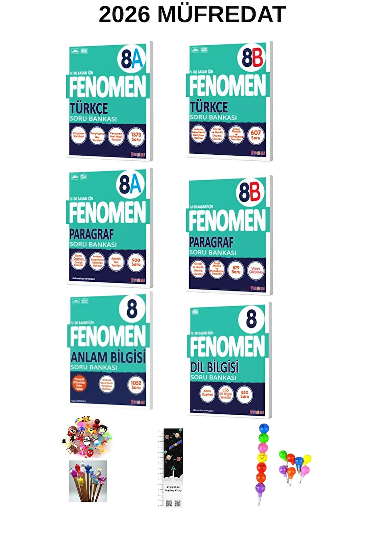 Fenomen 8. Sınıf TÜRÇE -PARAGRAF (A-B)+ ANLAM +DİL SB. SETİ (6 KİTAP) (UZAY A+EMOJİ K+KALEM B)2026