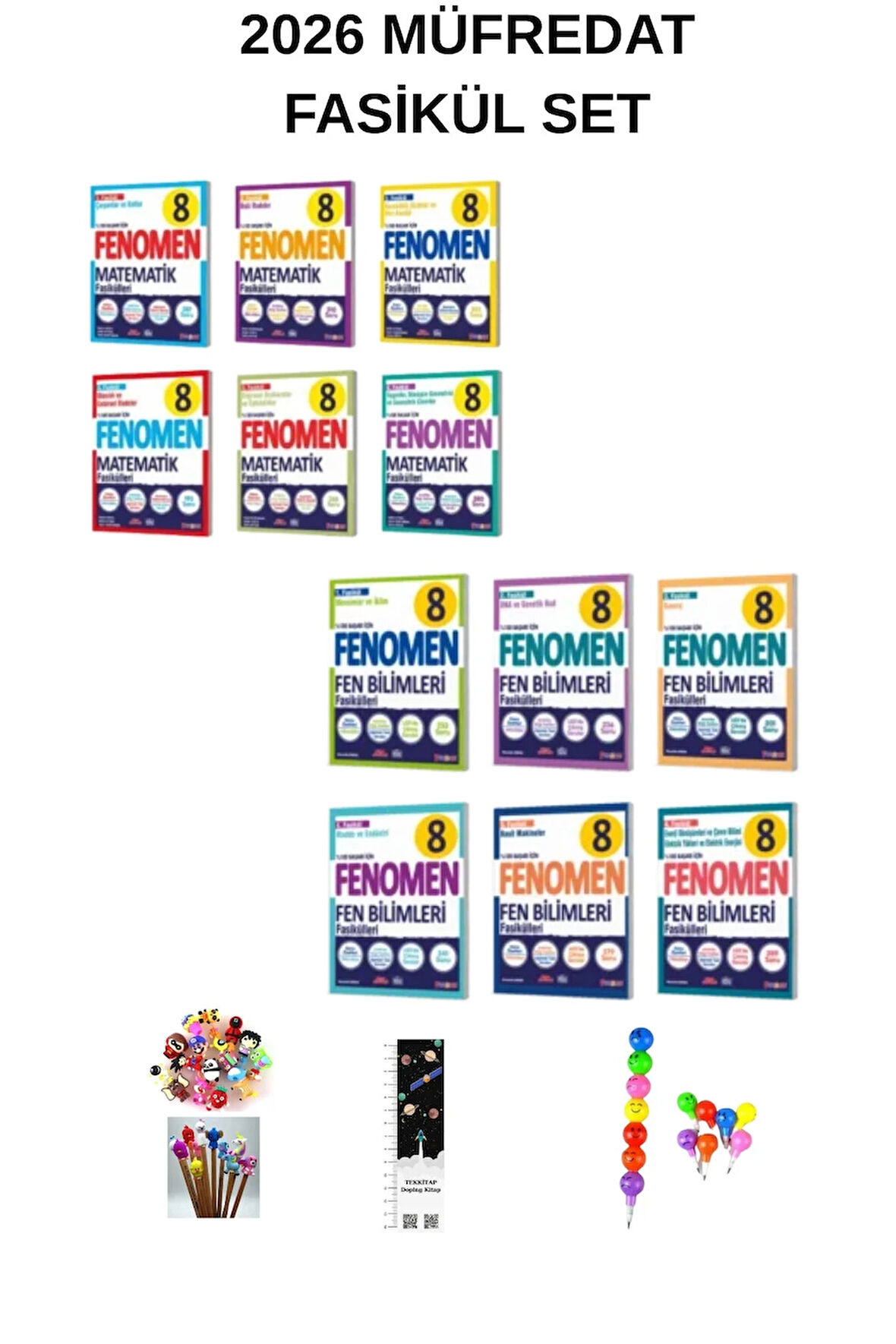 Fenomen 8. Sınıf MATEMATİK + FEN BİLİMLERİ FASİKÜL SETİ 12 KİTAP (UZAY A+EMOJİ K+KALEM B)2026