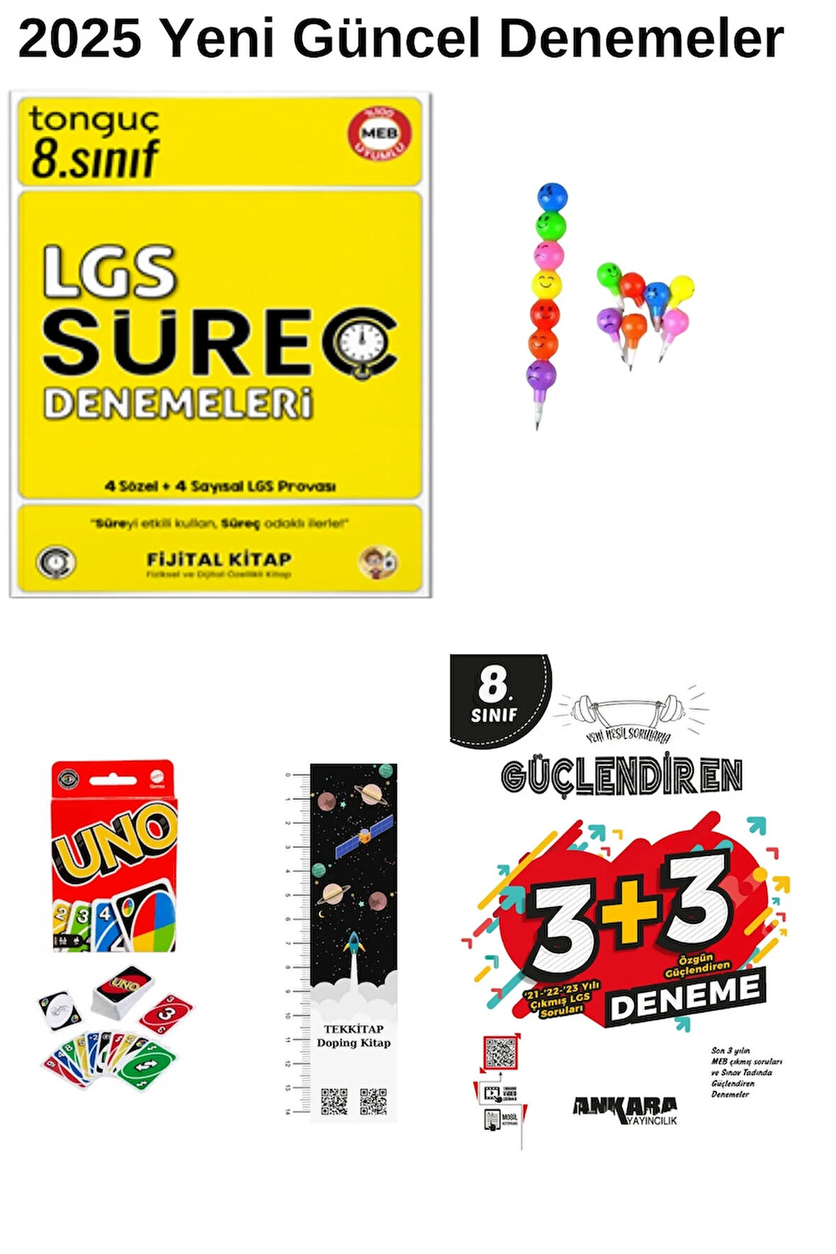 Tonguç Süreç Denemeleri + Ankara 3+3 Deneme 2 KİTAP ( UNO + EMOJİ+ UZAY, A)2025