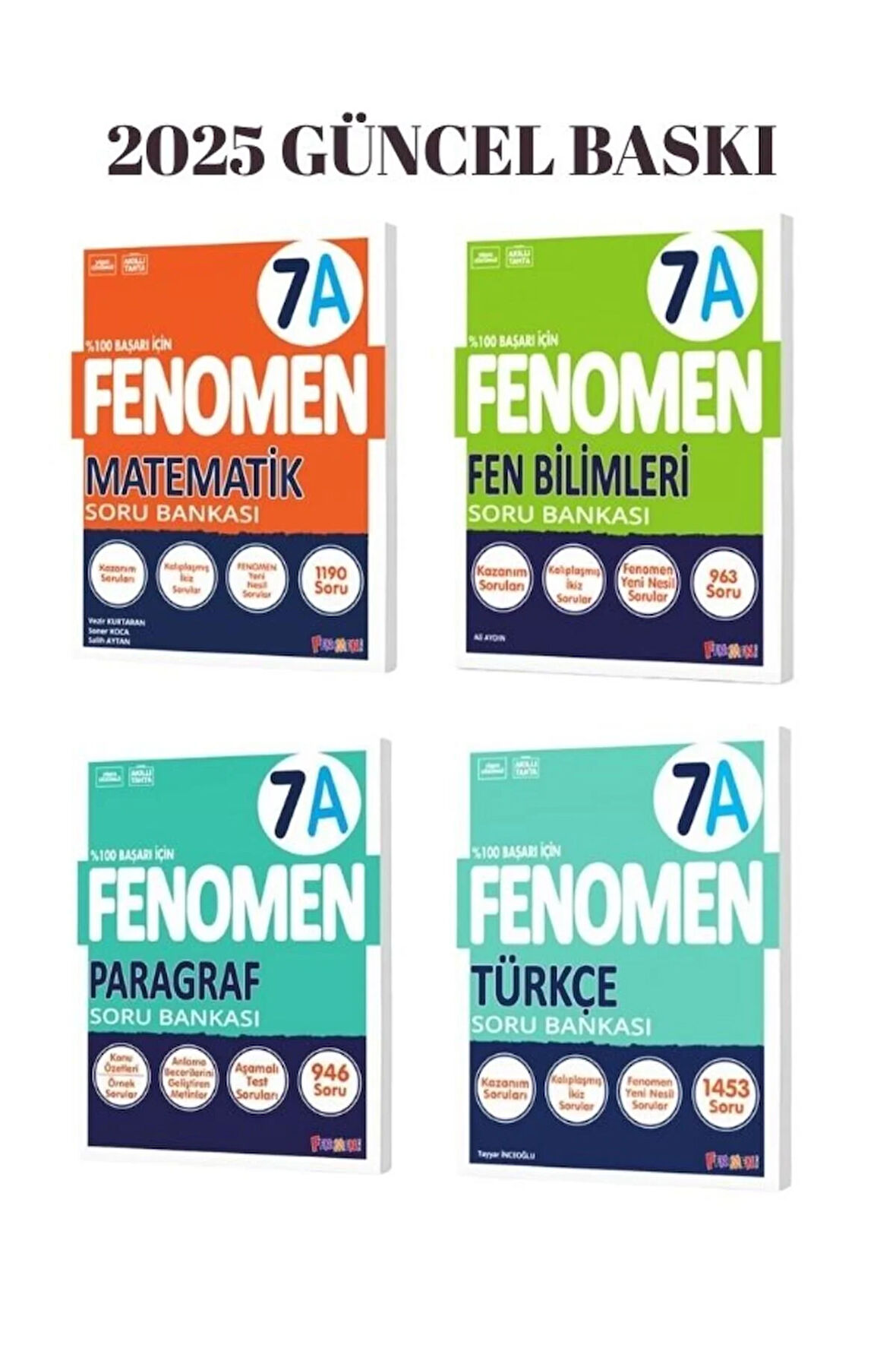 7.sınıf A SERİSİ TÜM DERSLER SORU BANKASI 4 Lİ SET