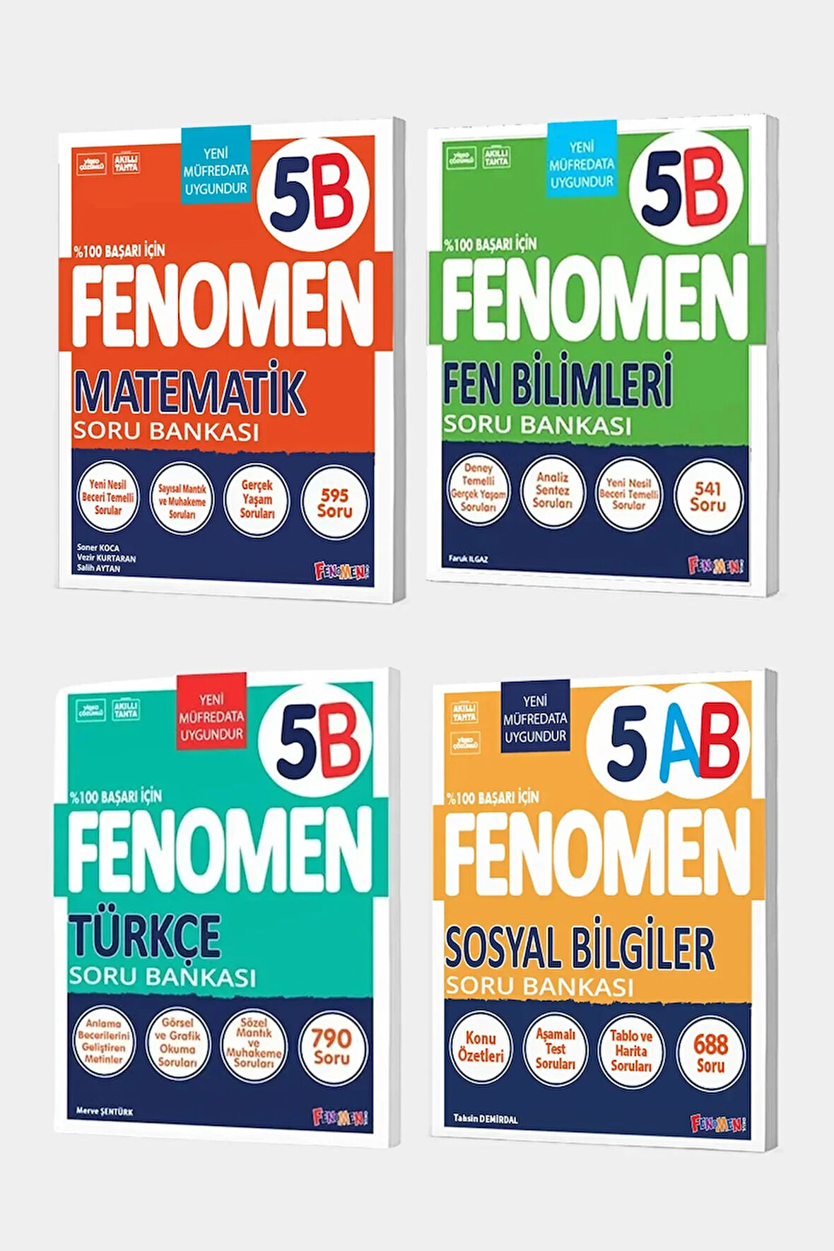 2025 Fenomen 5. Sınıf 4'lü B Set (MatematikB, FenB, TürkçeB, SosyalAB)